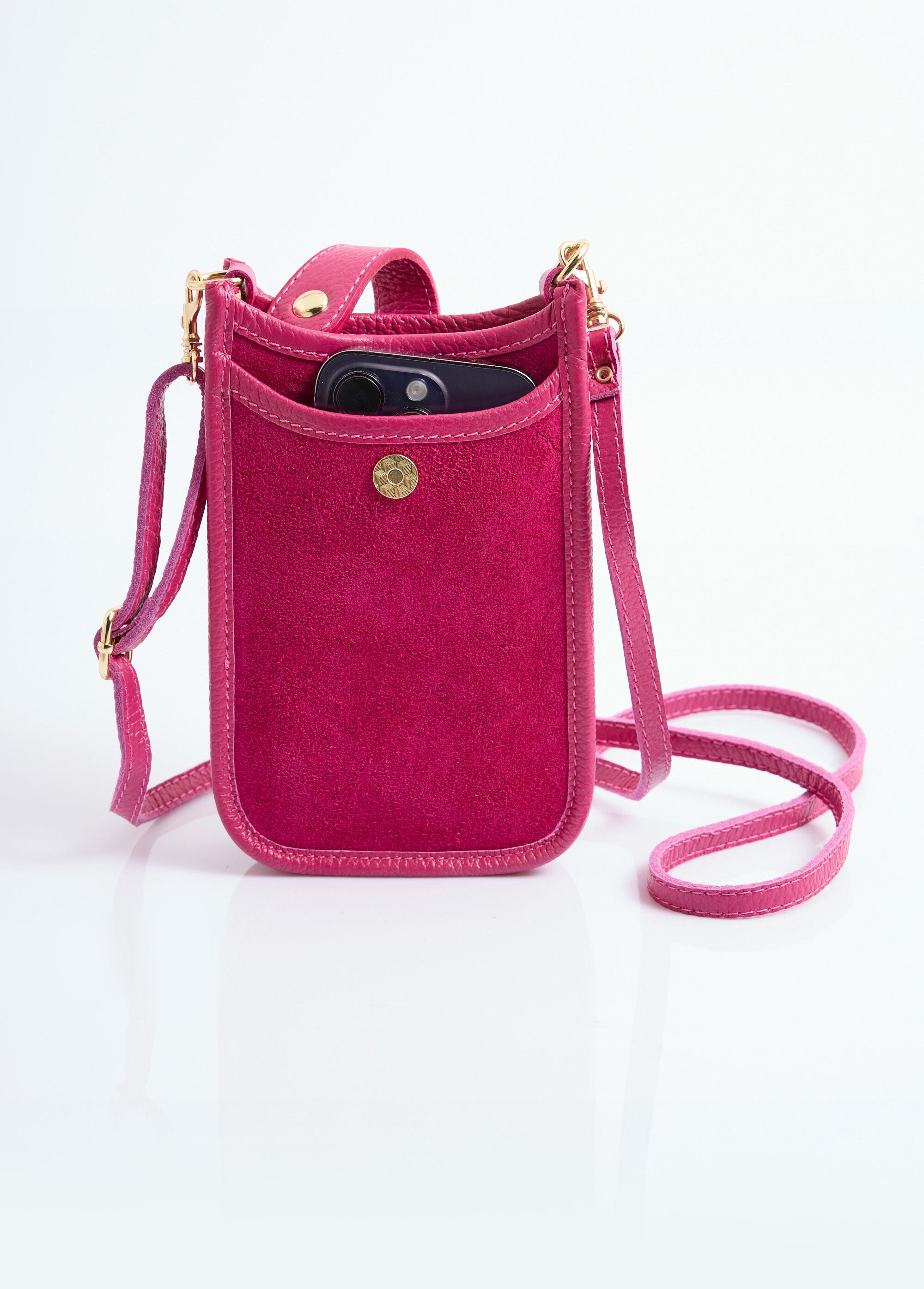 Pochette_téléphone_cuir__suédé_véritable_Fuchsia_DE1_slim