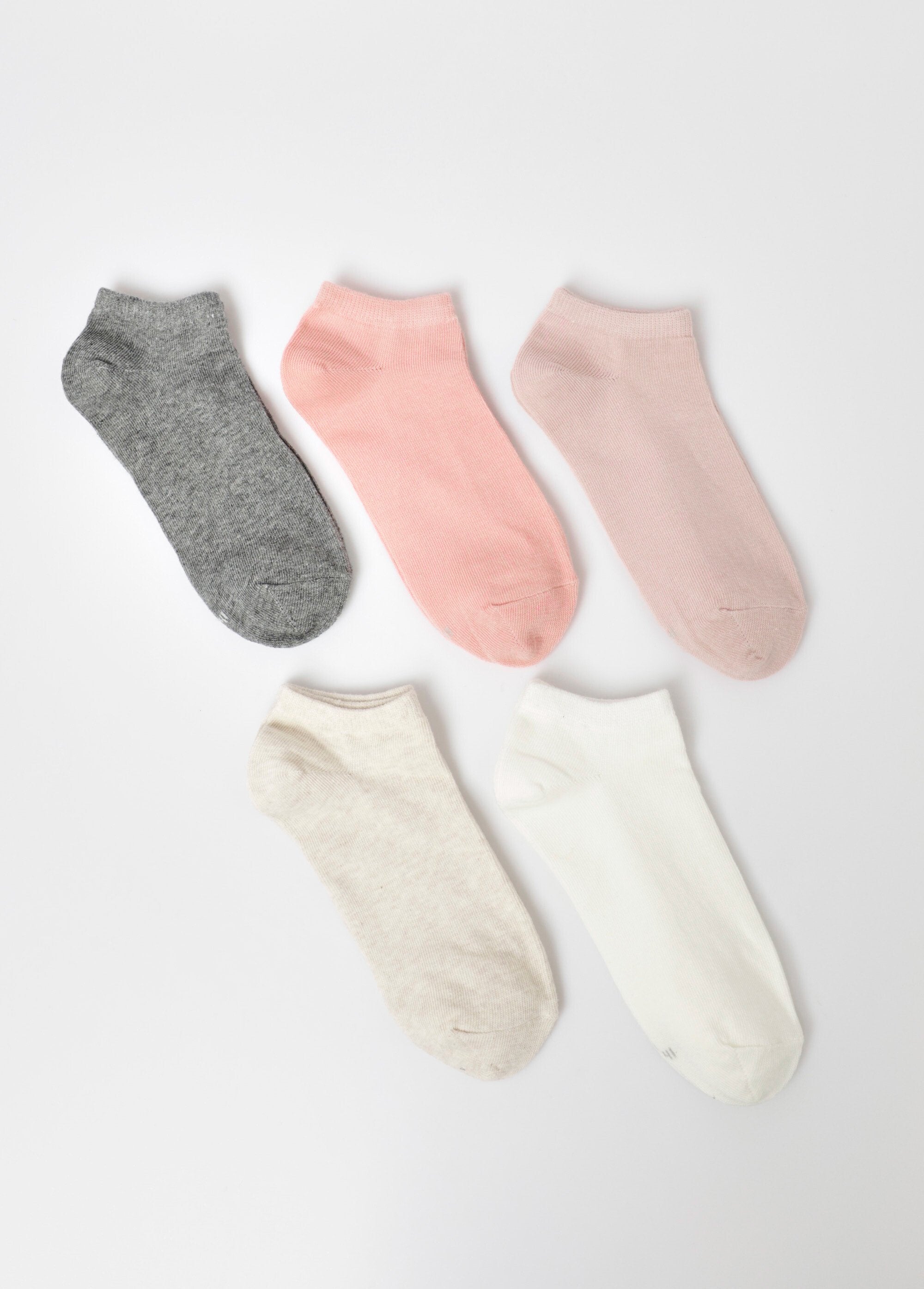 Lot_de_5_Socquettes_basses,_pastel_Assortis_rose_DE1_slim