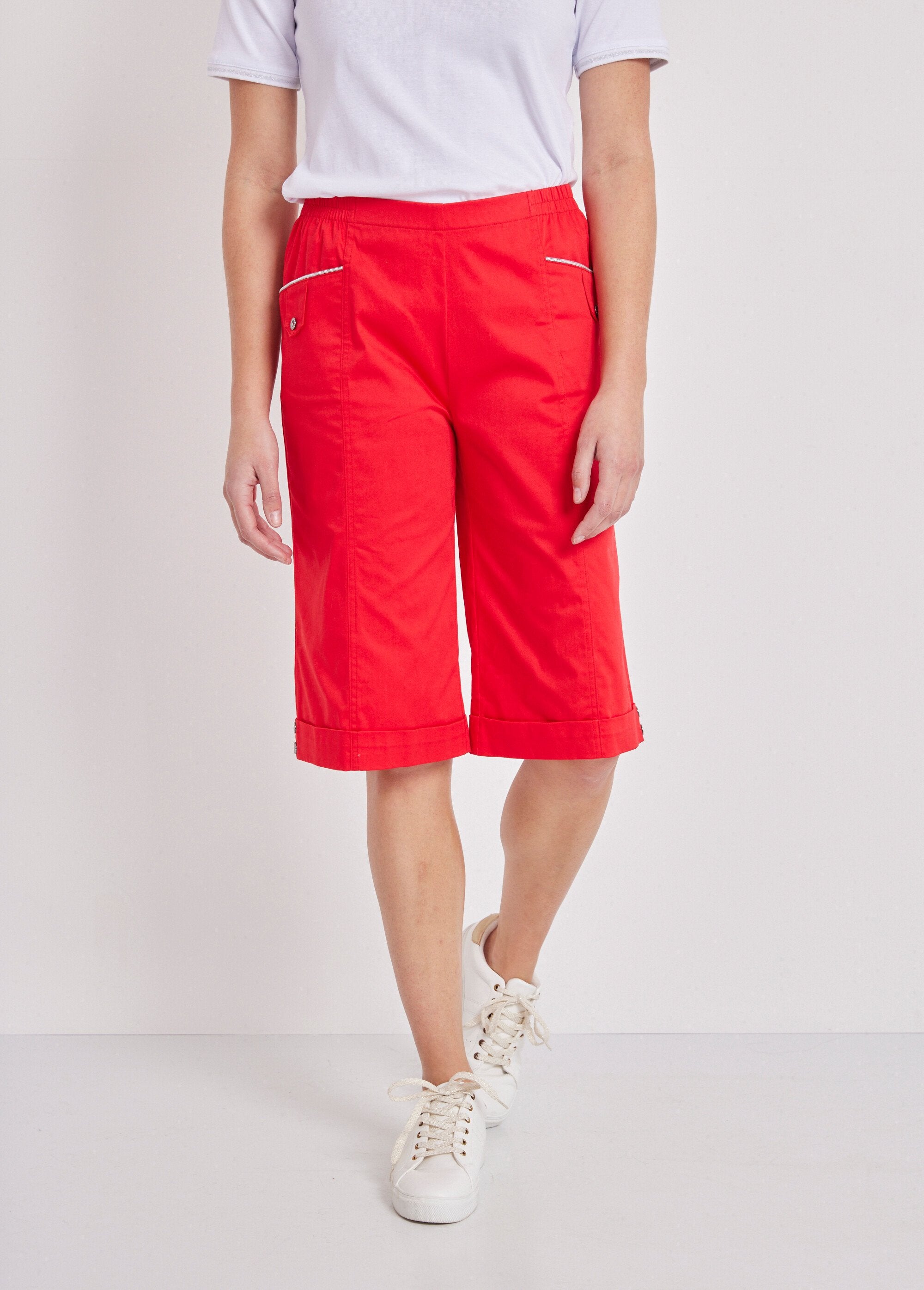 Bermuda_met_semi-elastische_tailleband_ROOD_FA1_slim