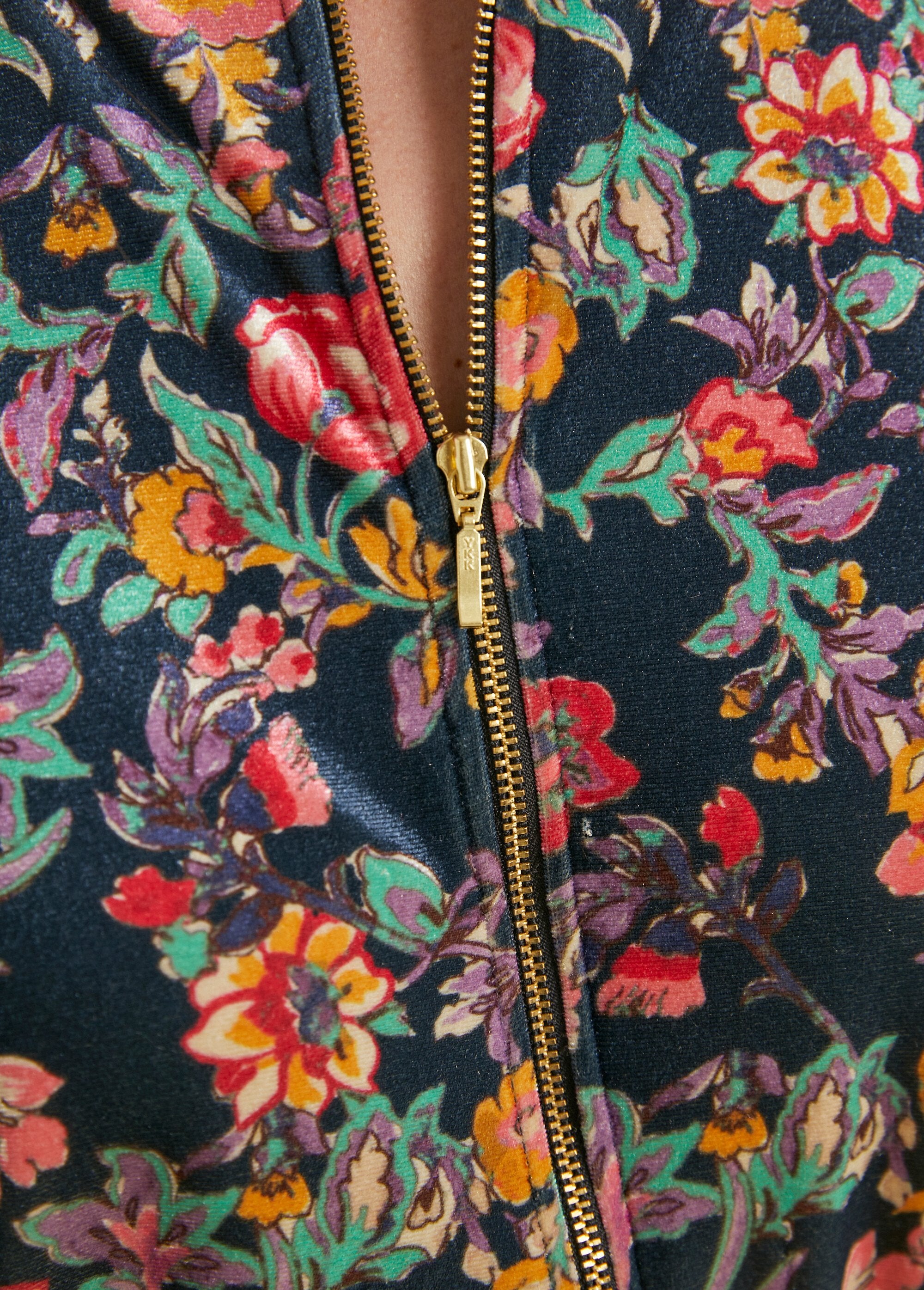 Blouson_bombers_zippé_velours_ras_fleuri_Marine_et_rose_DE3_slim