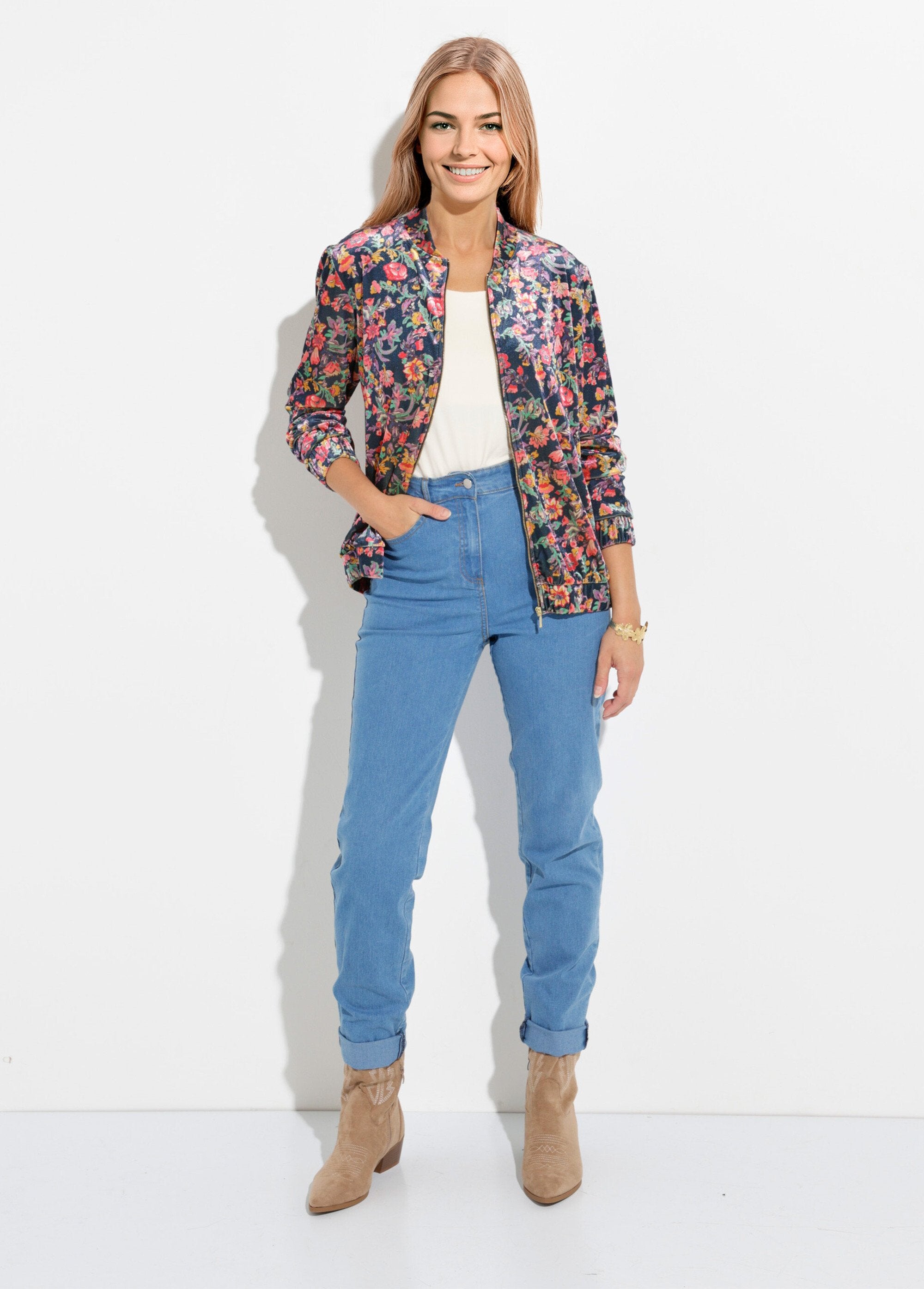 Blouson_bombers_zippé_velours_ras_fleuri_Marine_et_rose_SF1_slim