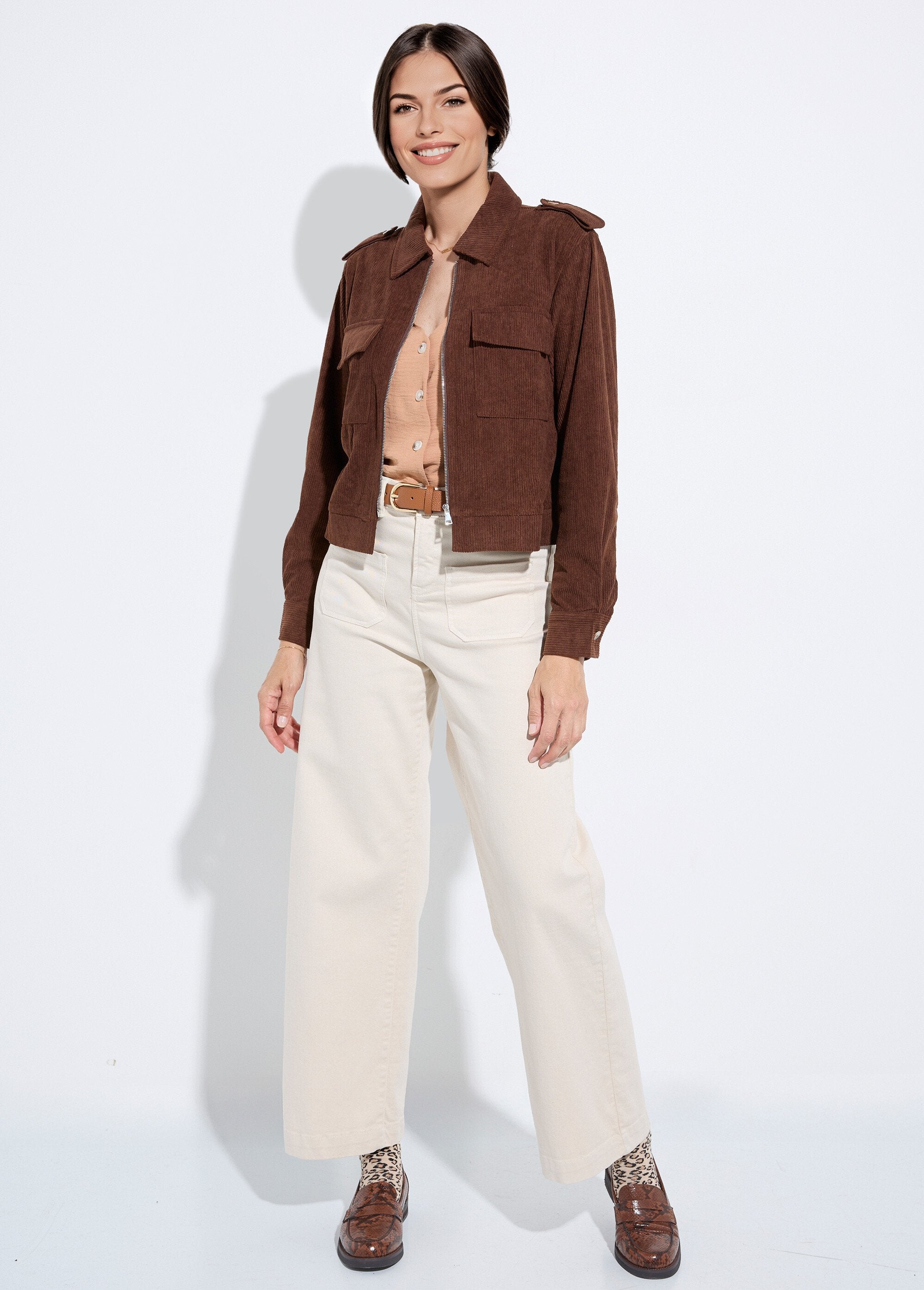 Blouson_zippé_court_velours_grosses_cotes_Marron_SF1_slim