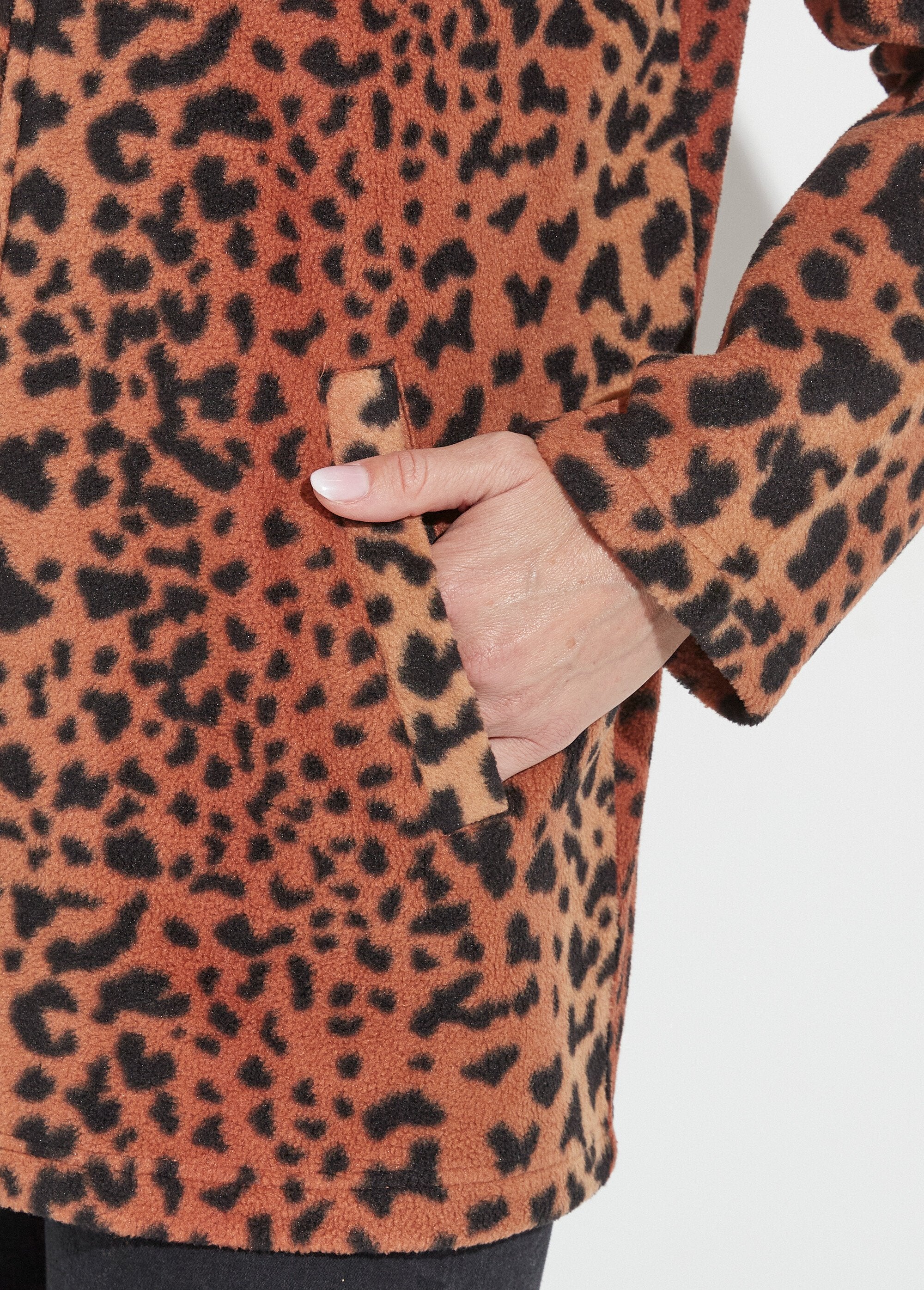 Blouson_zippé_maille_polaire_imprimée_Marron_et_noir_DE2_slim