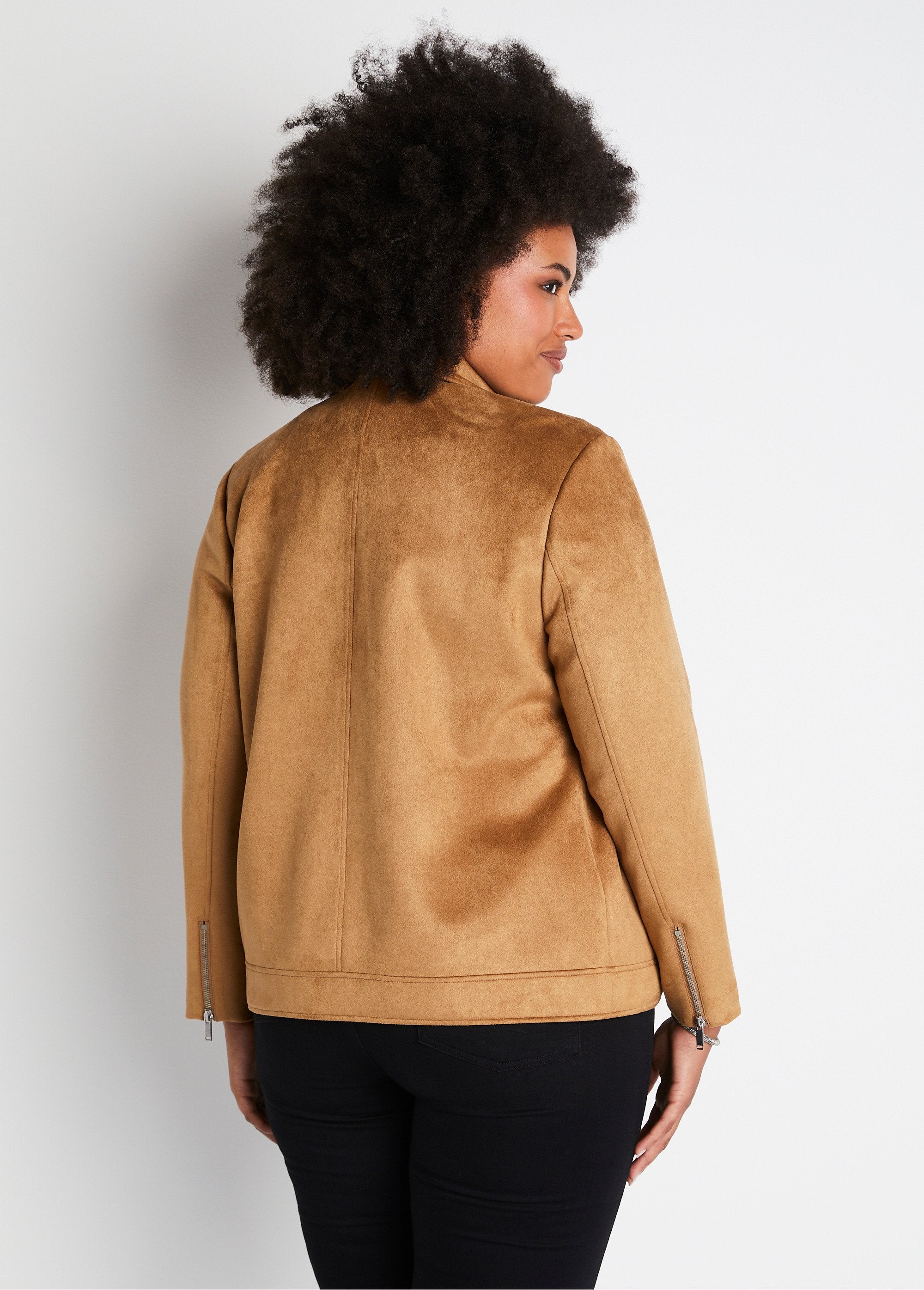Blouson_zippé_court_tissu_suédé_Camel_DO1_curvy
