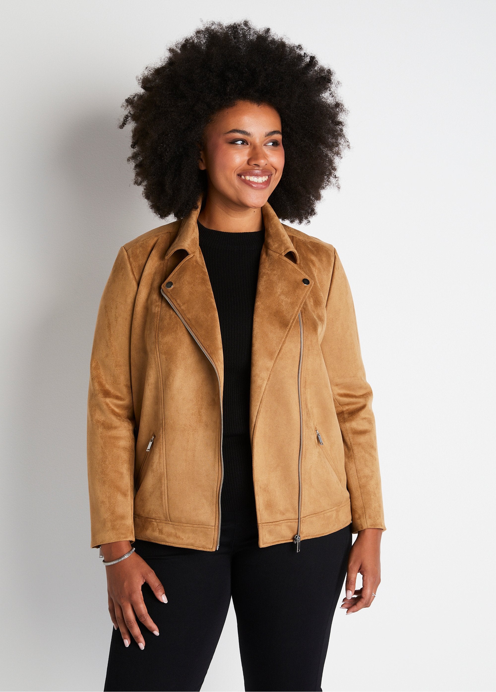 Blouson_zippé_court_tissu_suédé_Camel_FA1_curvy