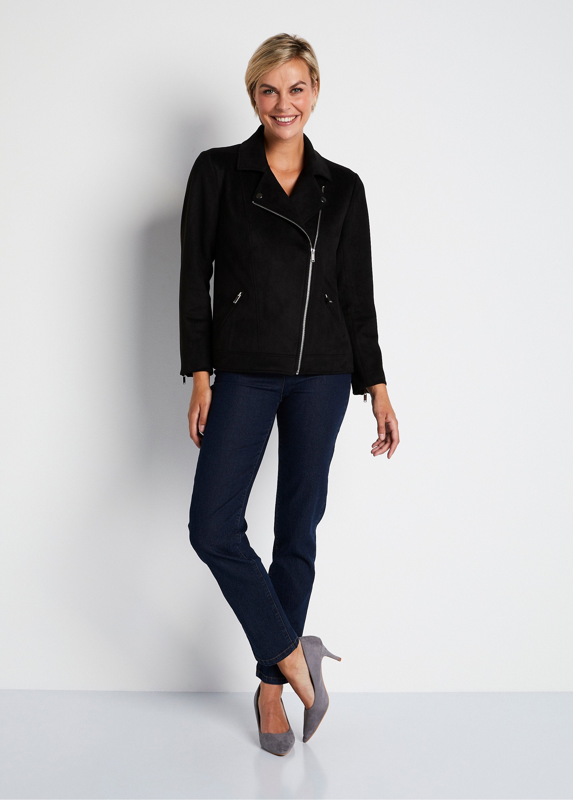 Blouson_zippé_court_tissu_suédé_Noir_SF1_slim