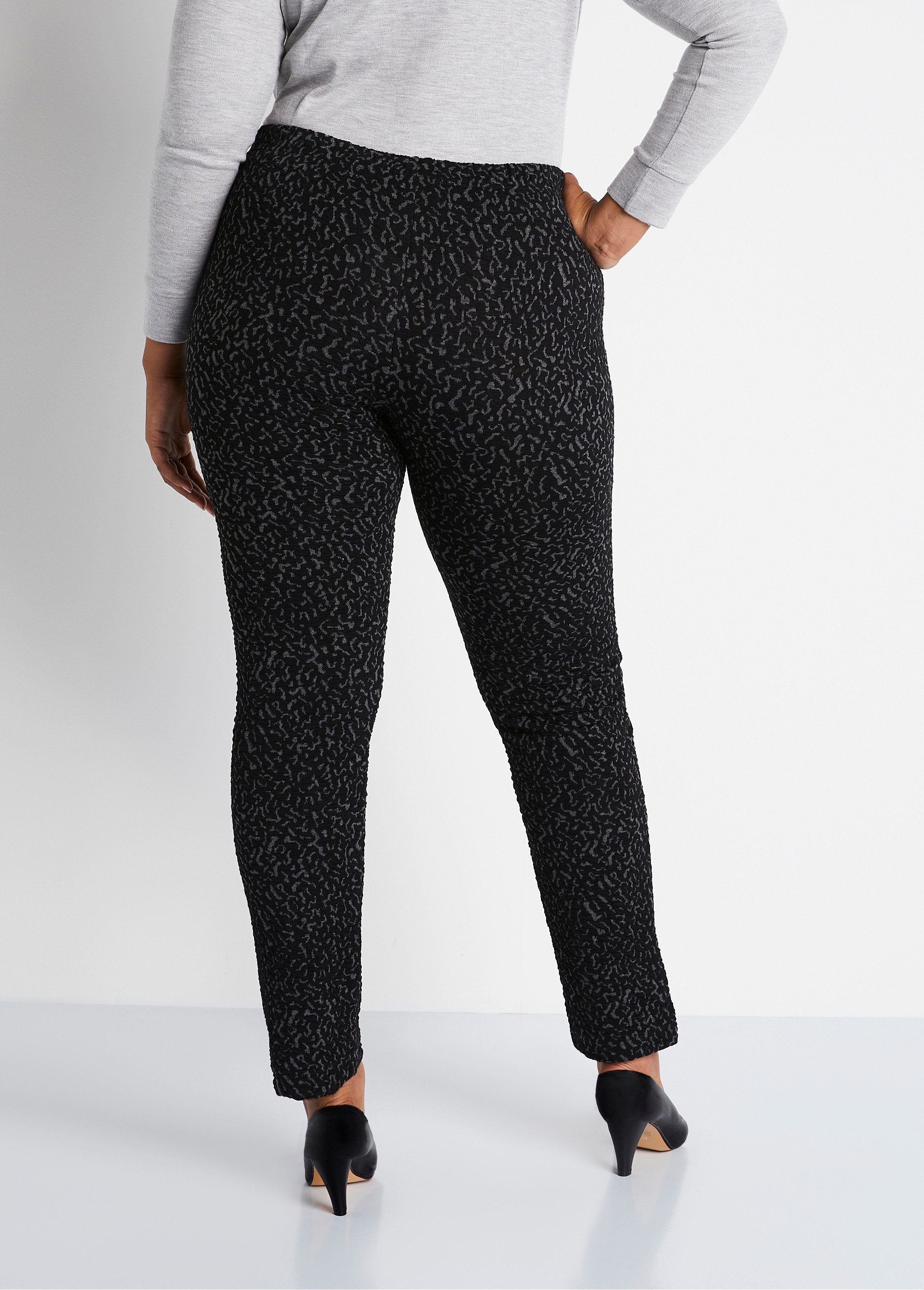 Legging_taille_élastiquée_extensible_uni_ou_bicolore_Gris_et_noir_DO1_curvy
