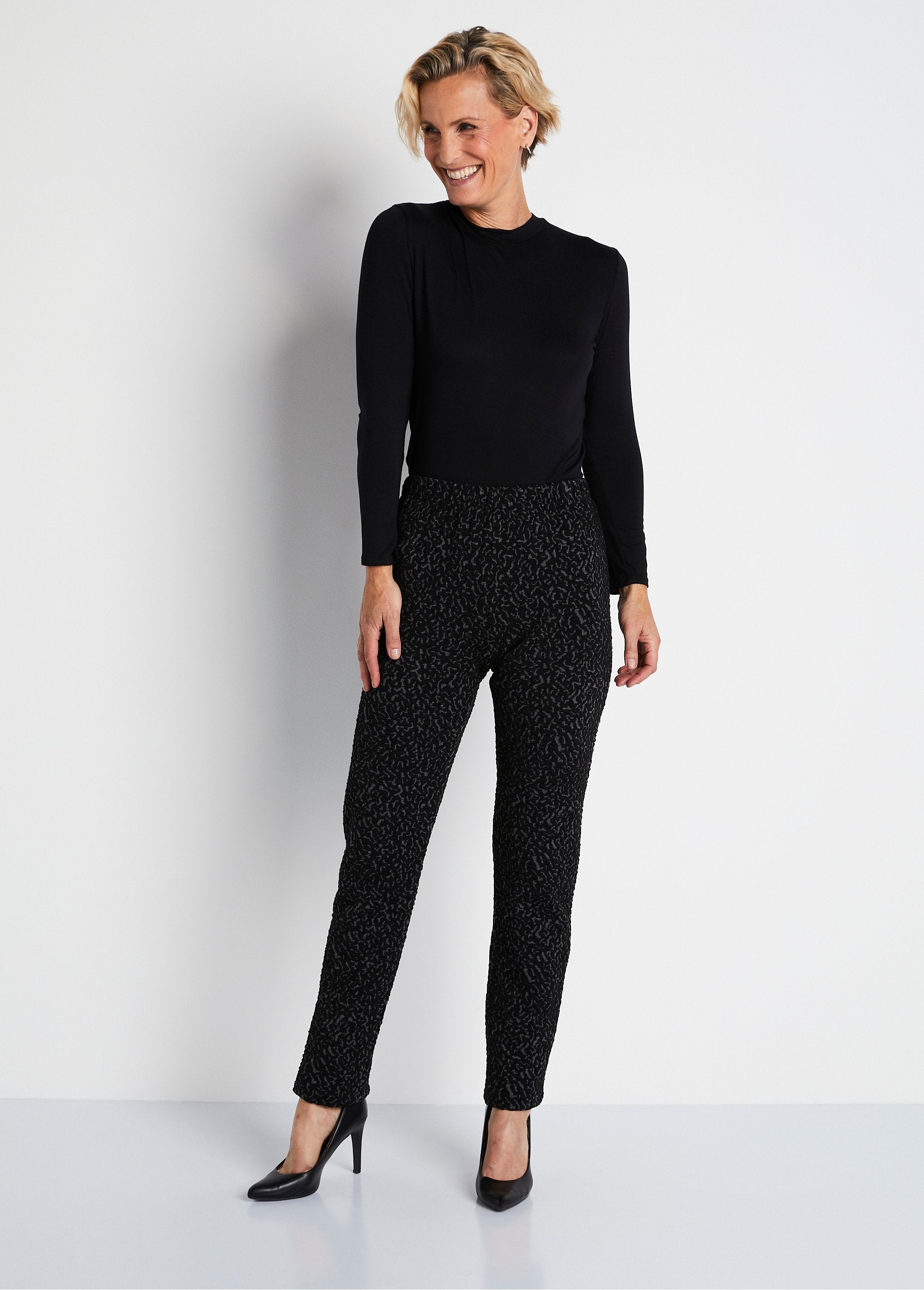 Legging_taille_élastiquée_extensible_uni_ou_bicolore_Gris_et_noir_SF1_slim