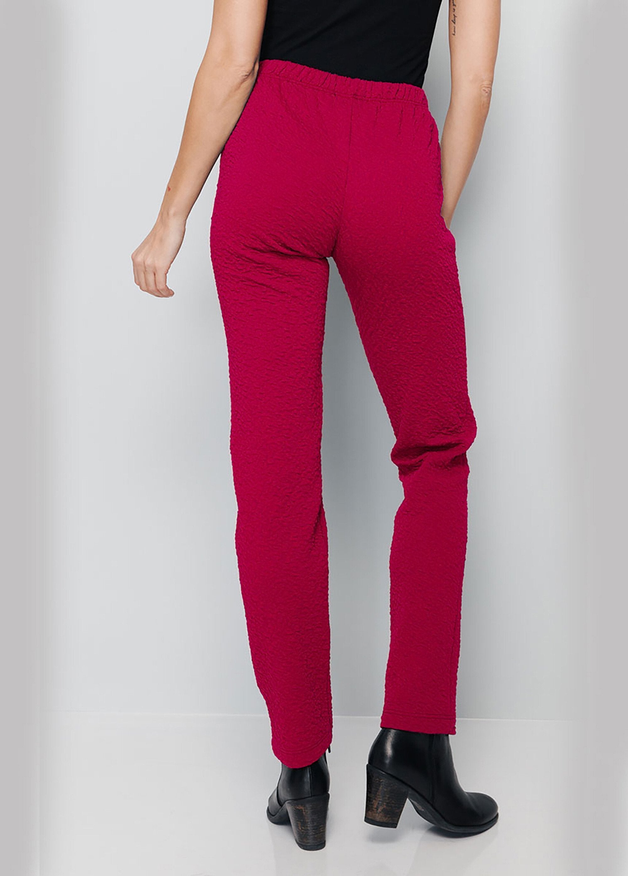 Legging_taille_élastiquée_extensible_uni_ou_bicolore_Framboise_DO1_slim