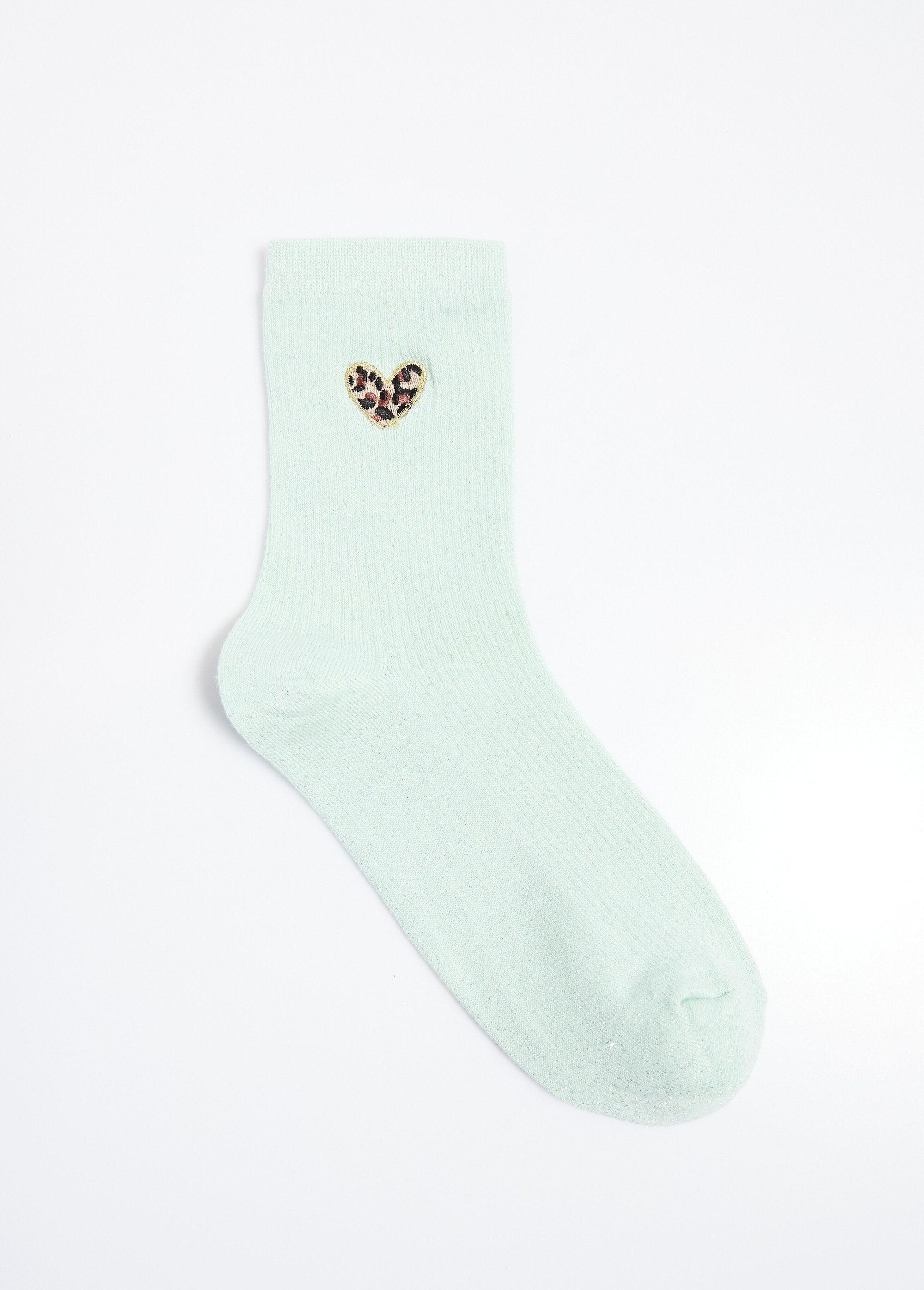 Chaussettes_fines_côtes_motif_coeur_léopard_Vert_DE1_slim