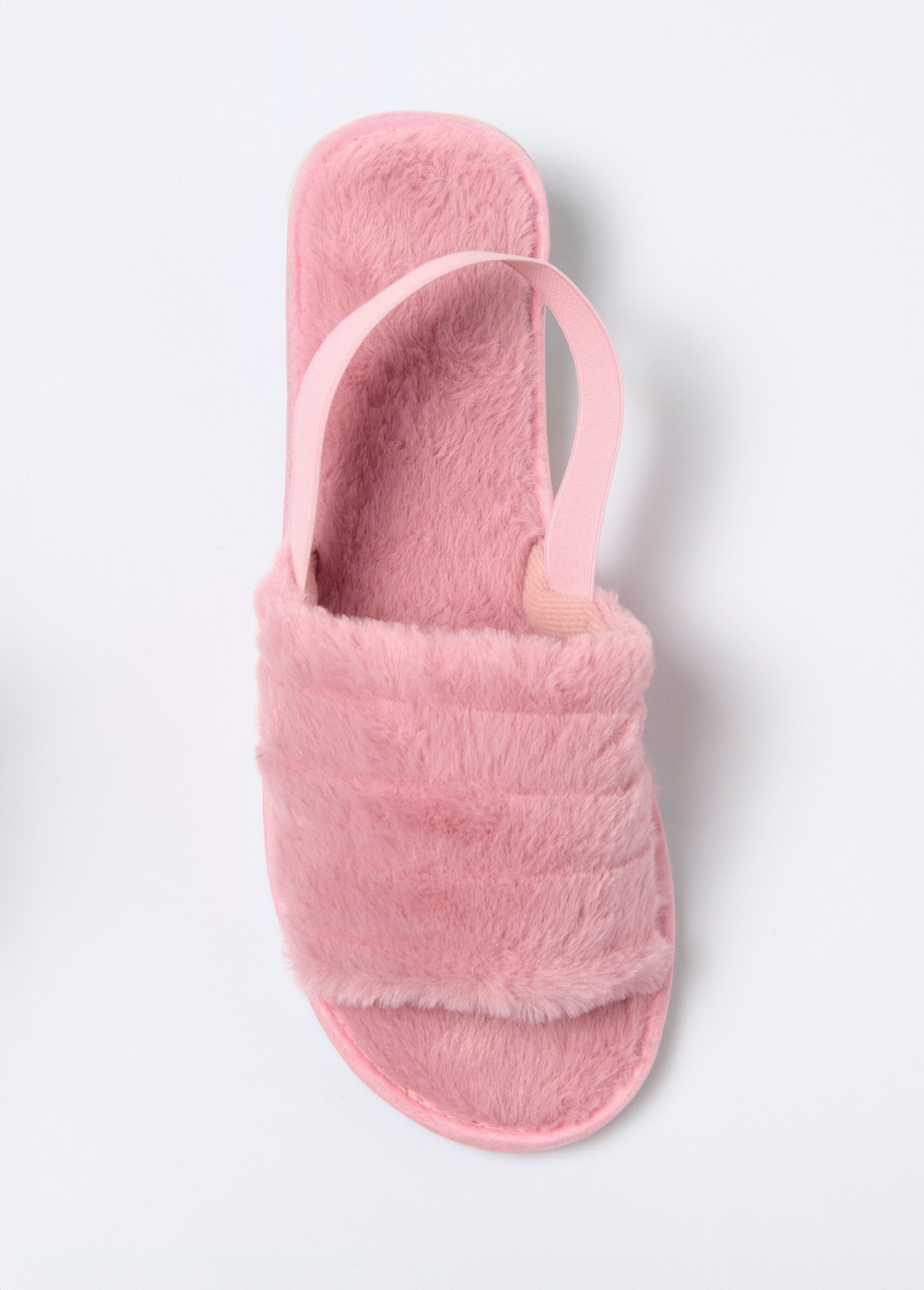 Chaussons_mules_élastiqués_maille_peluche_Rose_OV1_slim