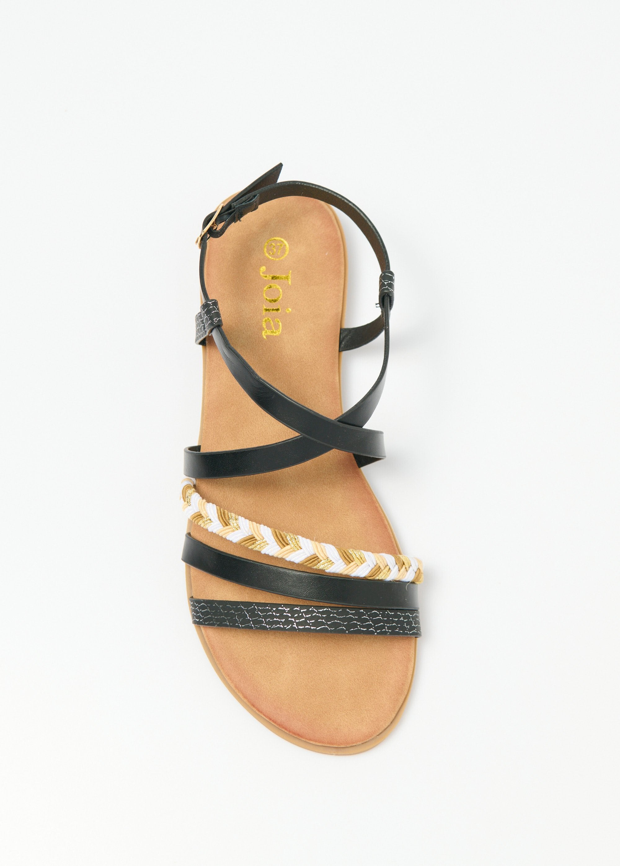 Joia®_-_Multi-materiaal_sandalen_met_bandjes_Noir_et_argente_OV1_slim