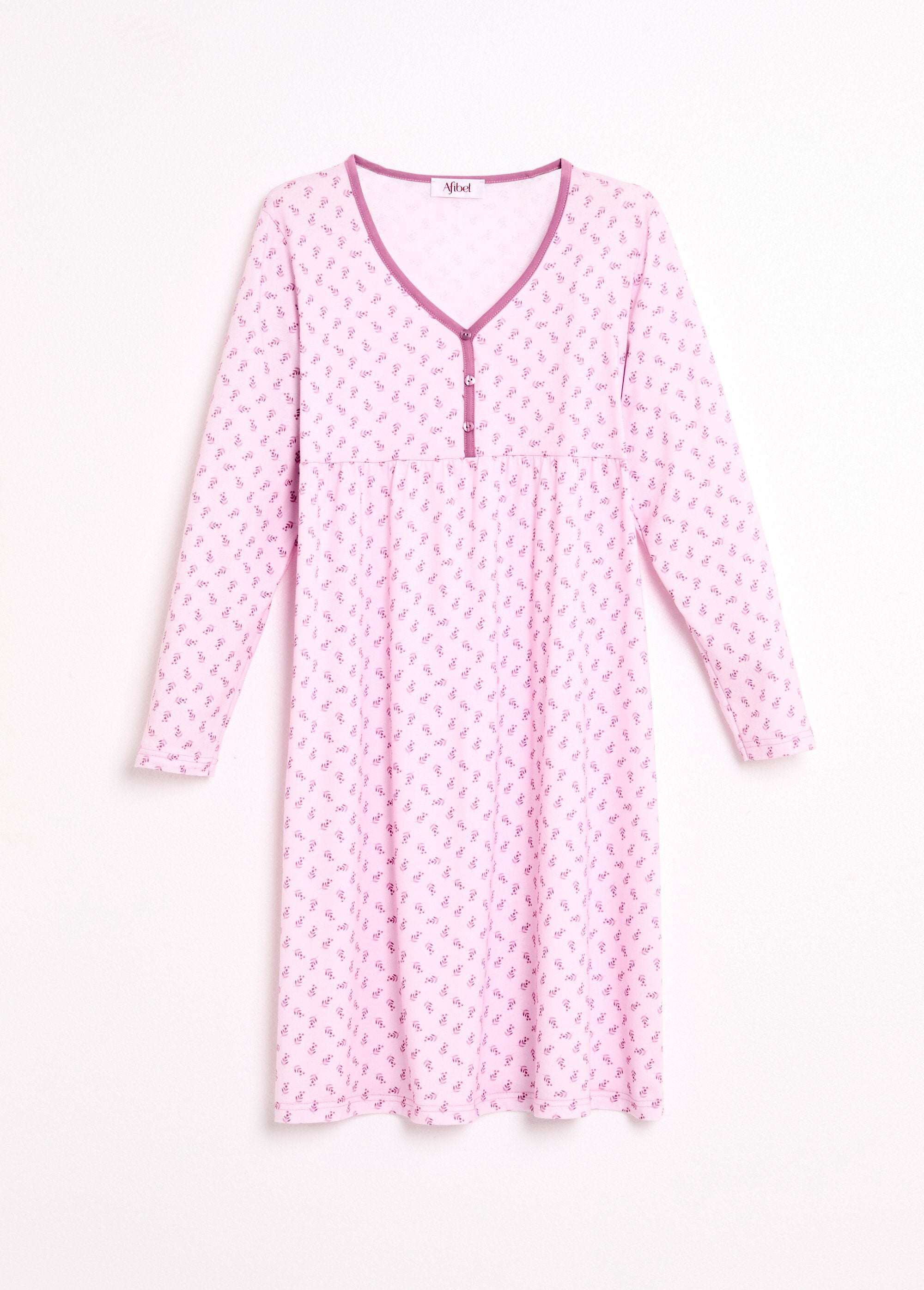 Bedrukt_katoenen_nachthemd_met_3/4_mouwen_Rose_AP1_slim
