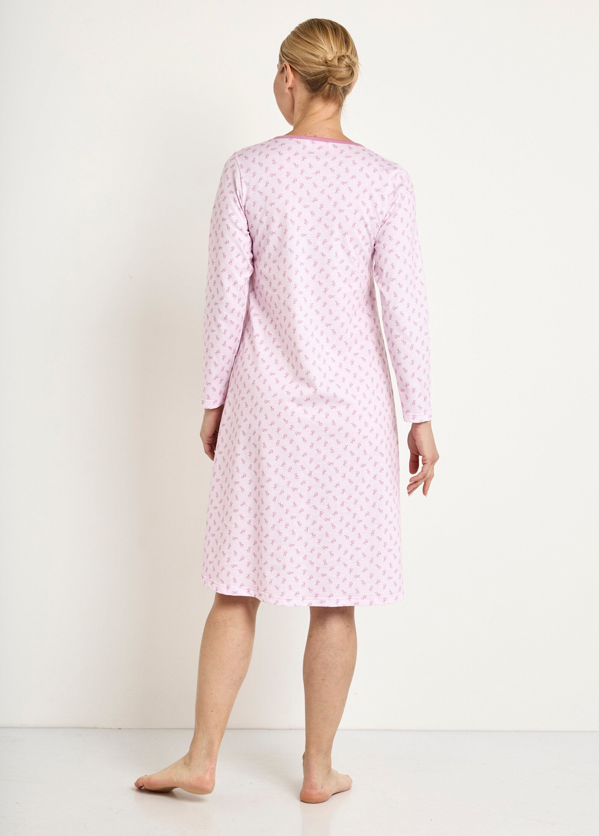 Bedrukt_katoenen_nachthemd_met_3/4_mouwen_Rose_DO1_slim