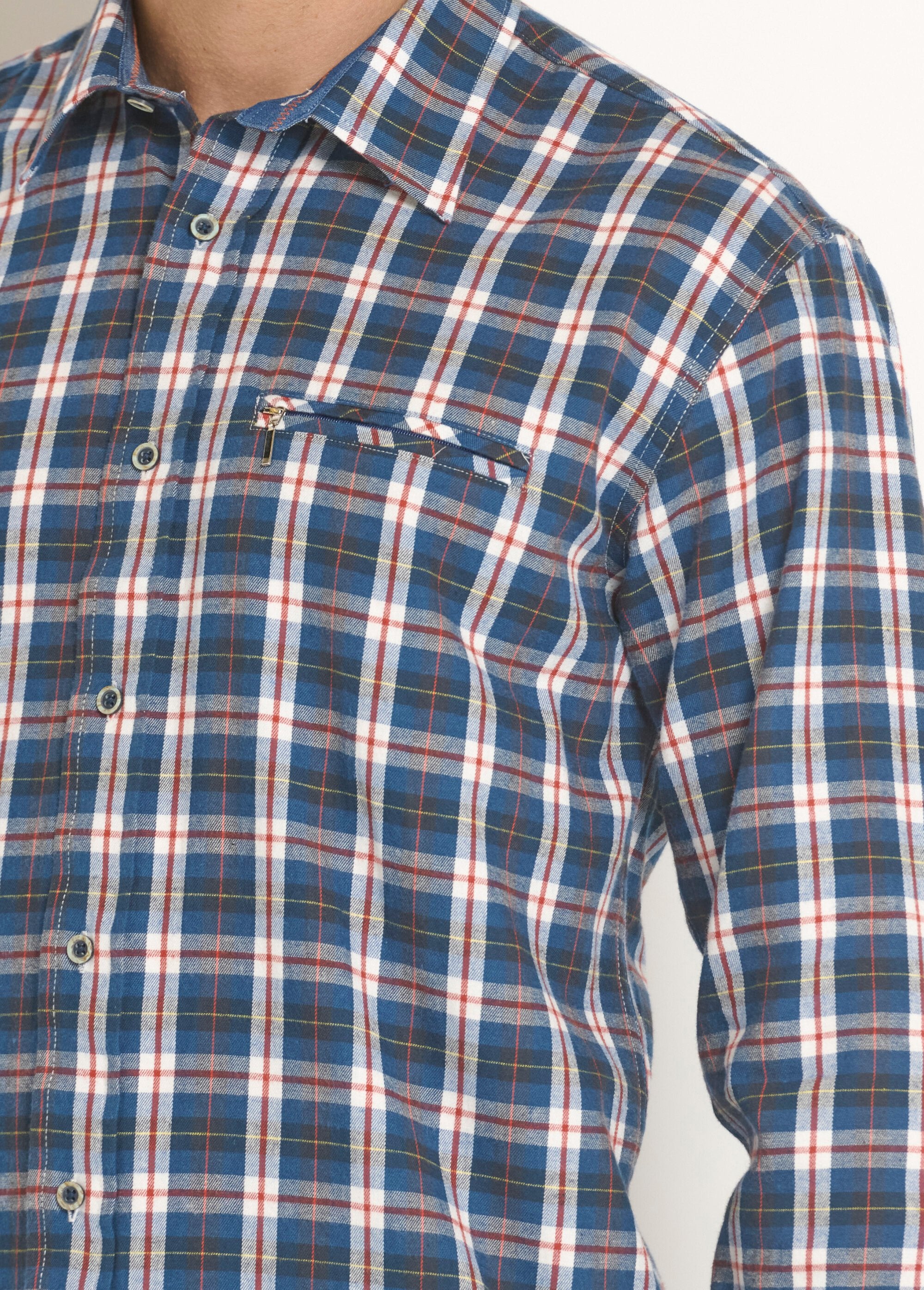 Chemise_flanelle_chaude_petits_carreaux_Carreaux_marine_DE2_slim