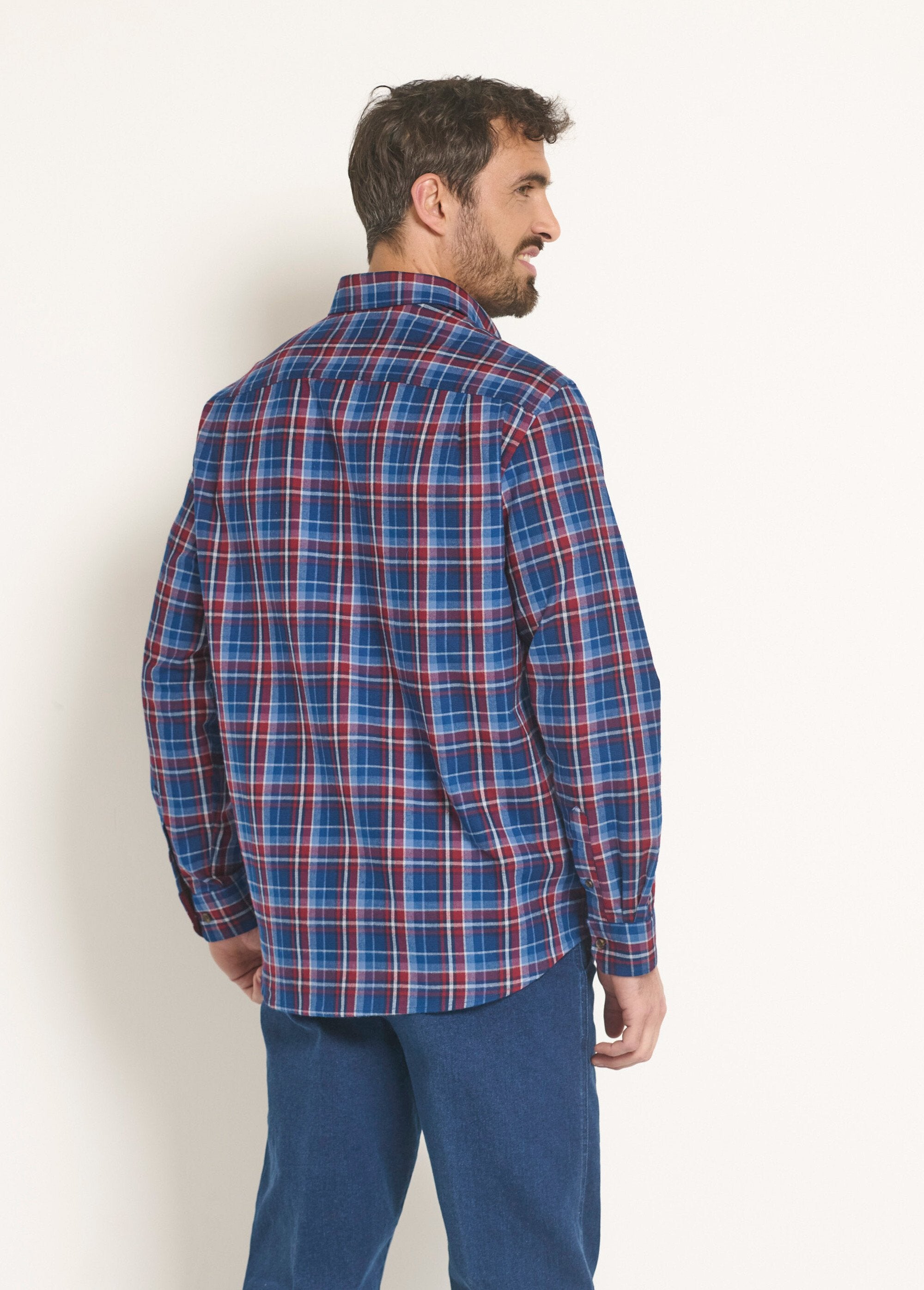 Chemise_flanelle_détails_velours,_vif_Carreaux_bleu_DO1_slim