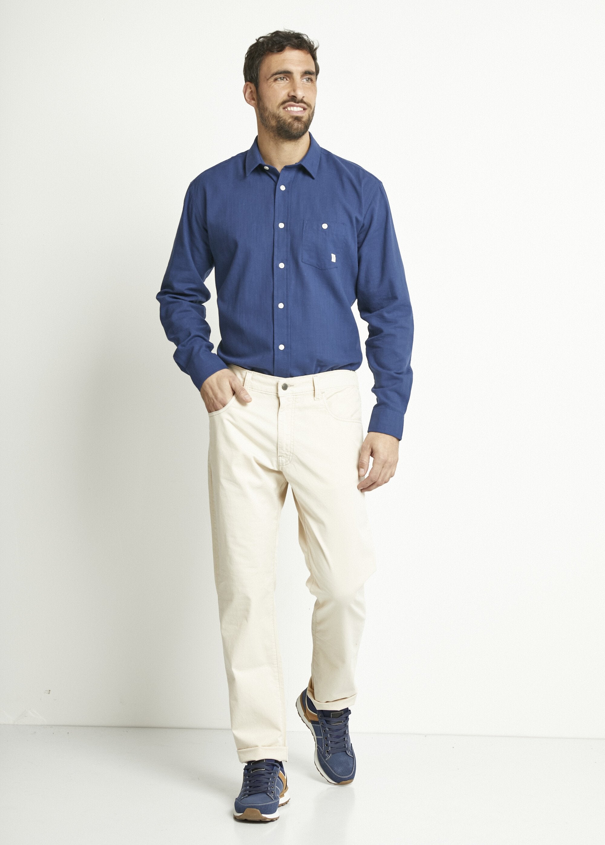 Chemise_manches_longues_uni_ou_carreaux_coton_Bleu_SF1_slim