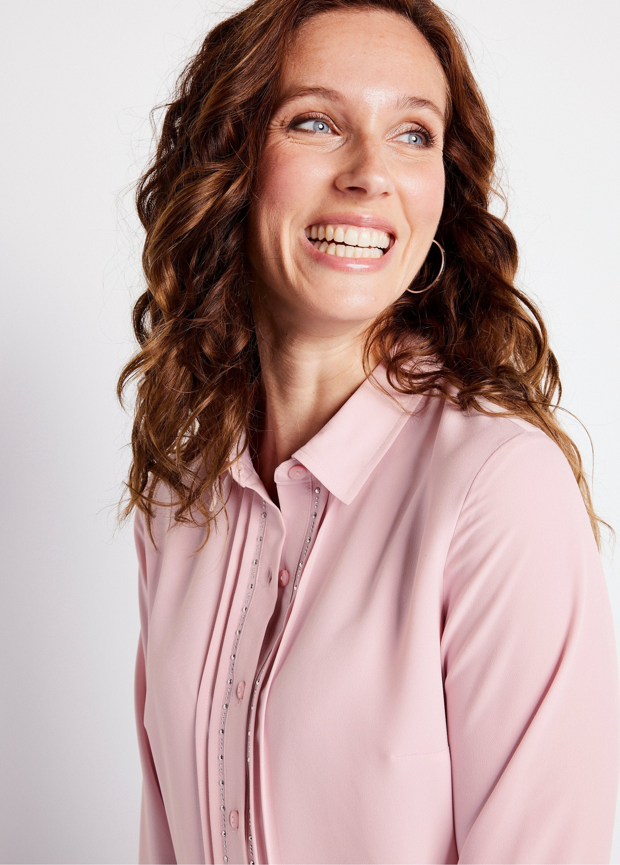 Chemisier_uni_boutonné_long_strass_col_chemise_Rose_DE1_slim