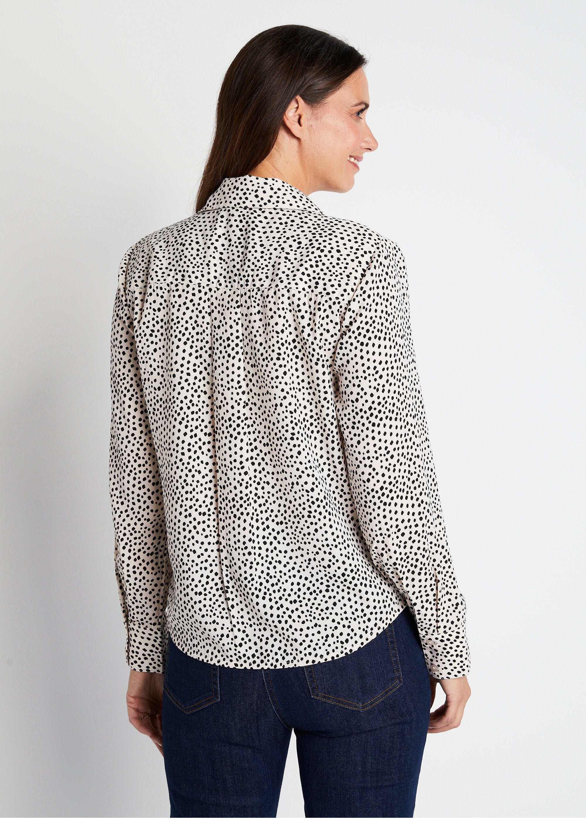Chemisier_droit_boutonné_imprimé_pois_Ecru_noir_DO1_slim