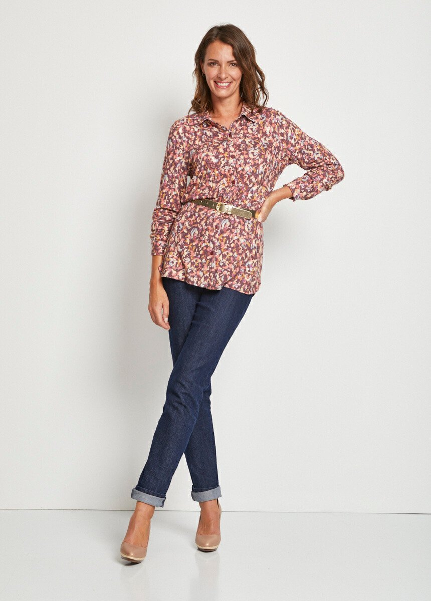 Chemisier_maille_chaude_imprimée_Fond_bordeaux_SF1_slim