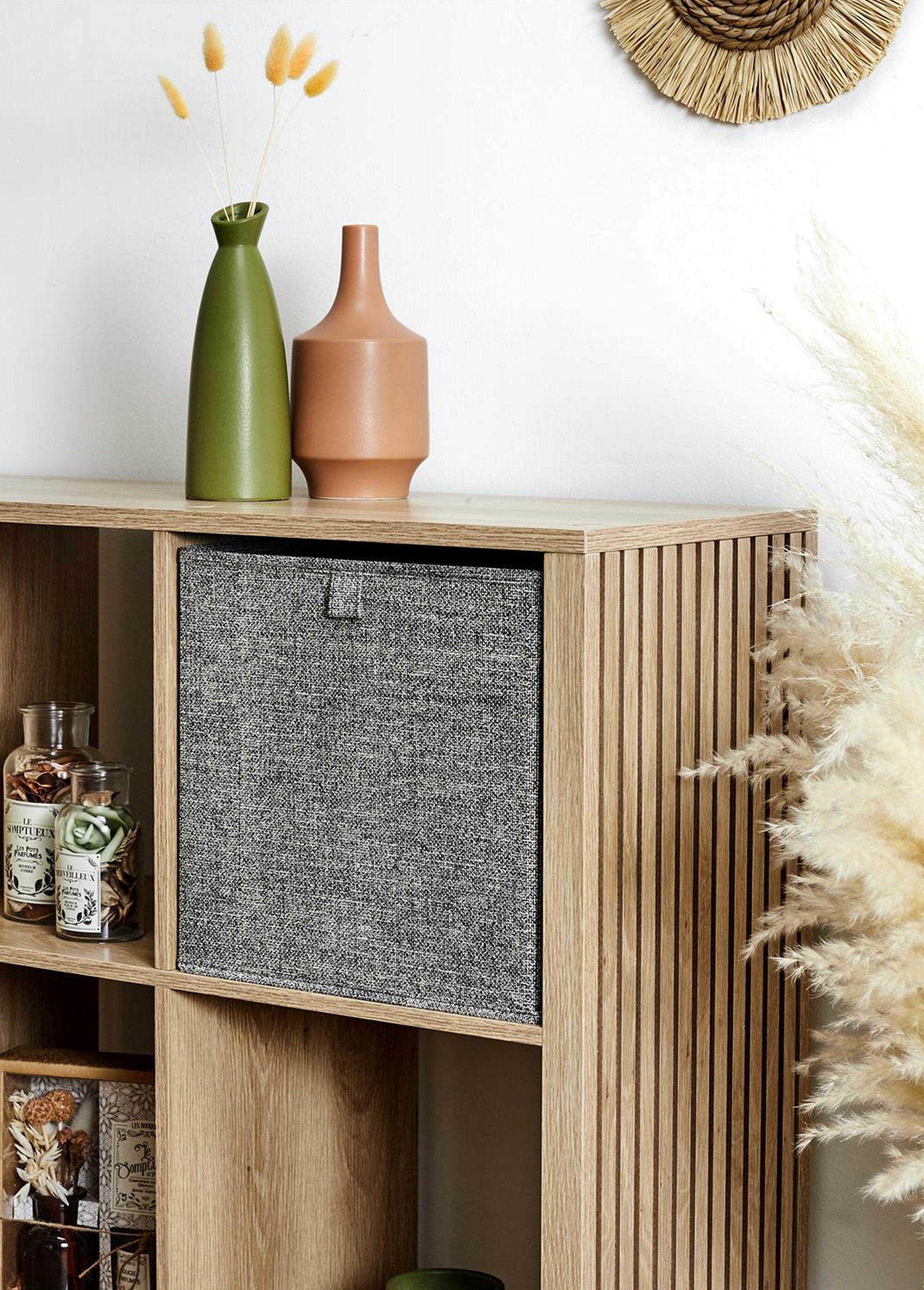 Opvouwbare_opbergkubus,_gevlekte_stof_Gris_fonce_SF1_slim