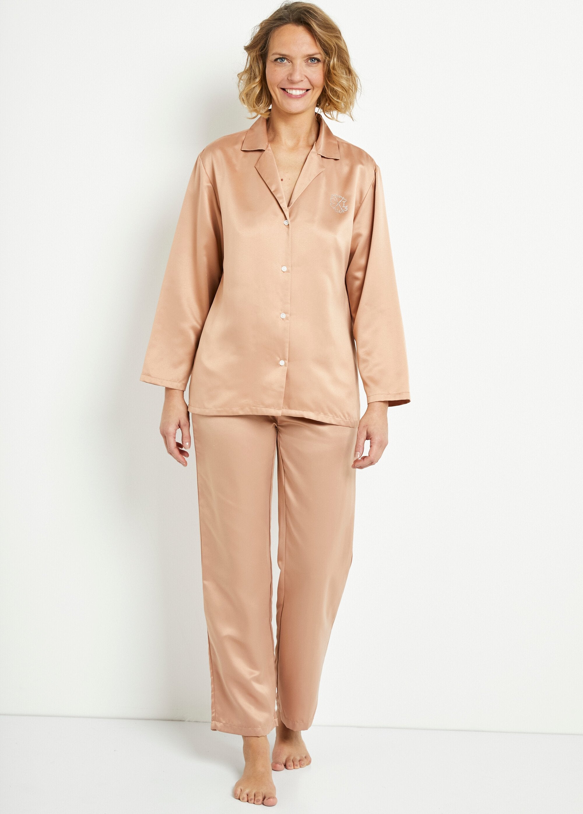 Pantalon_Pyjama_chic_satin_Beige_SF1_slim