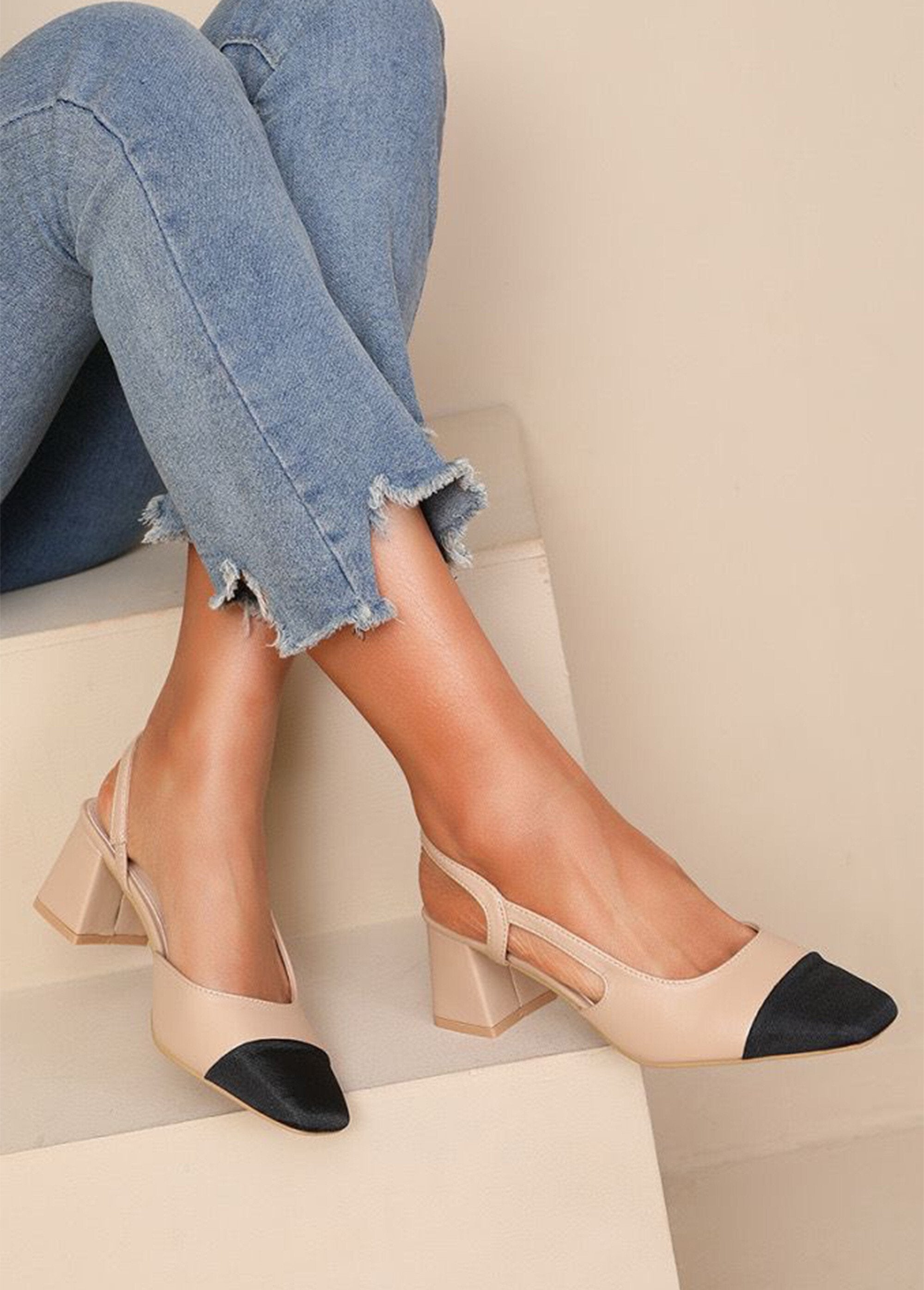 Chique_tweekleurige_canvas_pumps_Rose_nude_SF1_slim