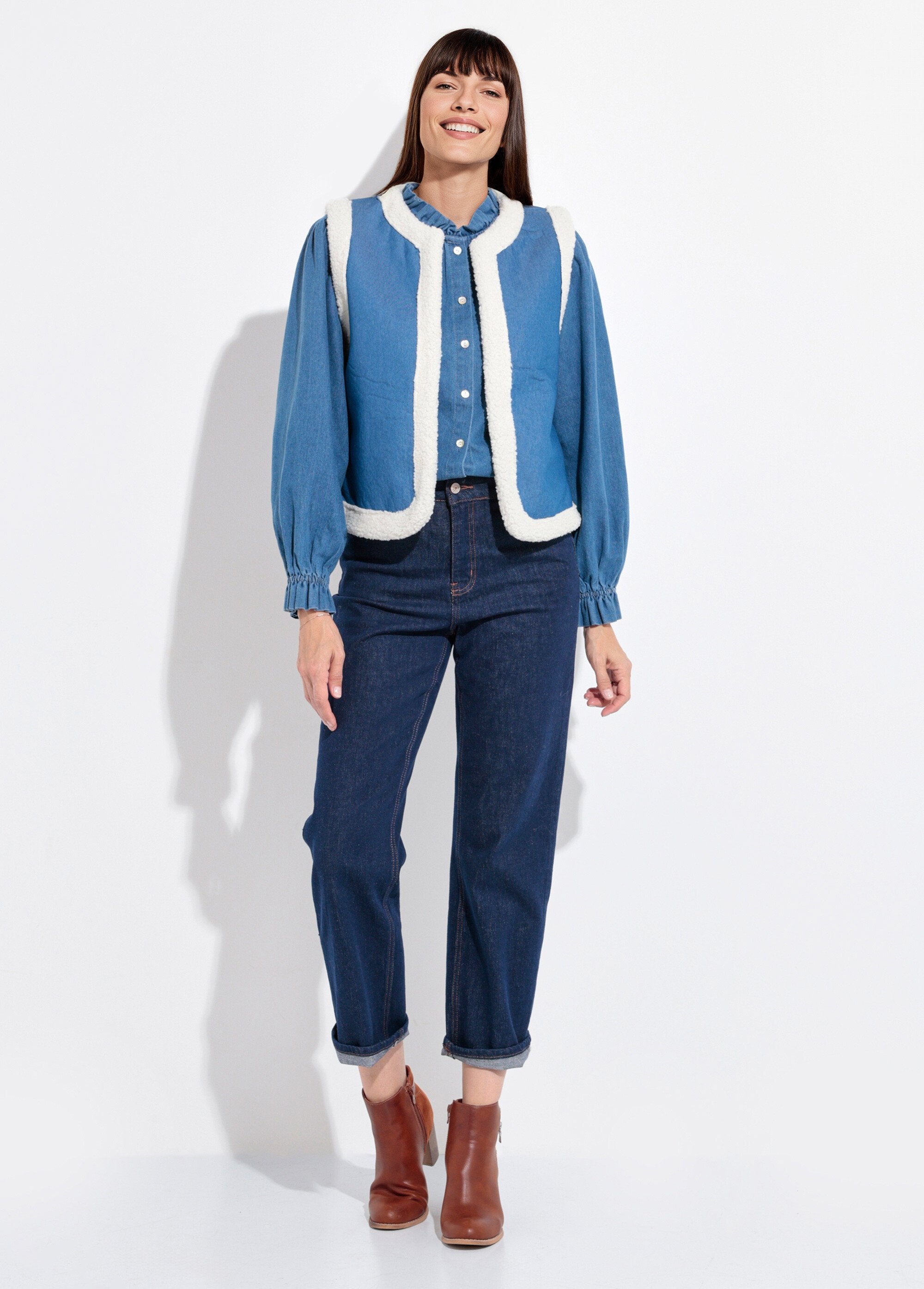 Gilet_berger_denim_façon_mouton_retourné_Bleu_SF1_slim