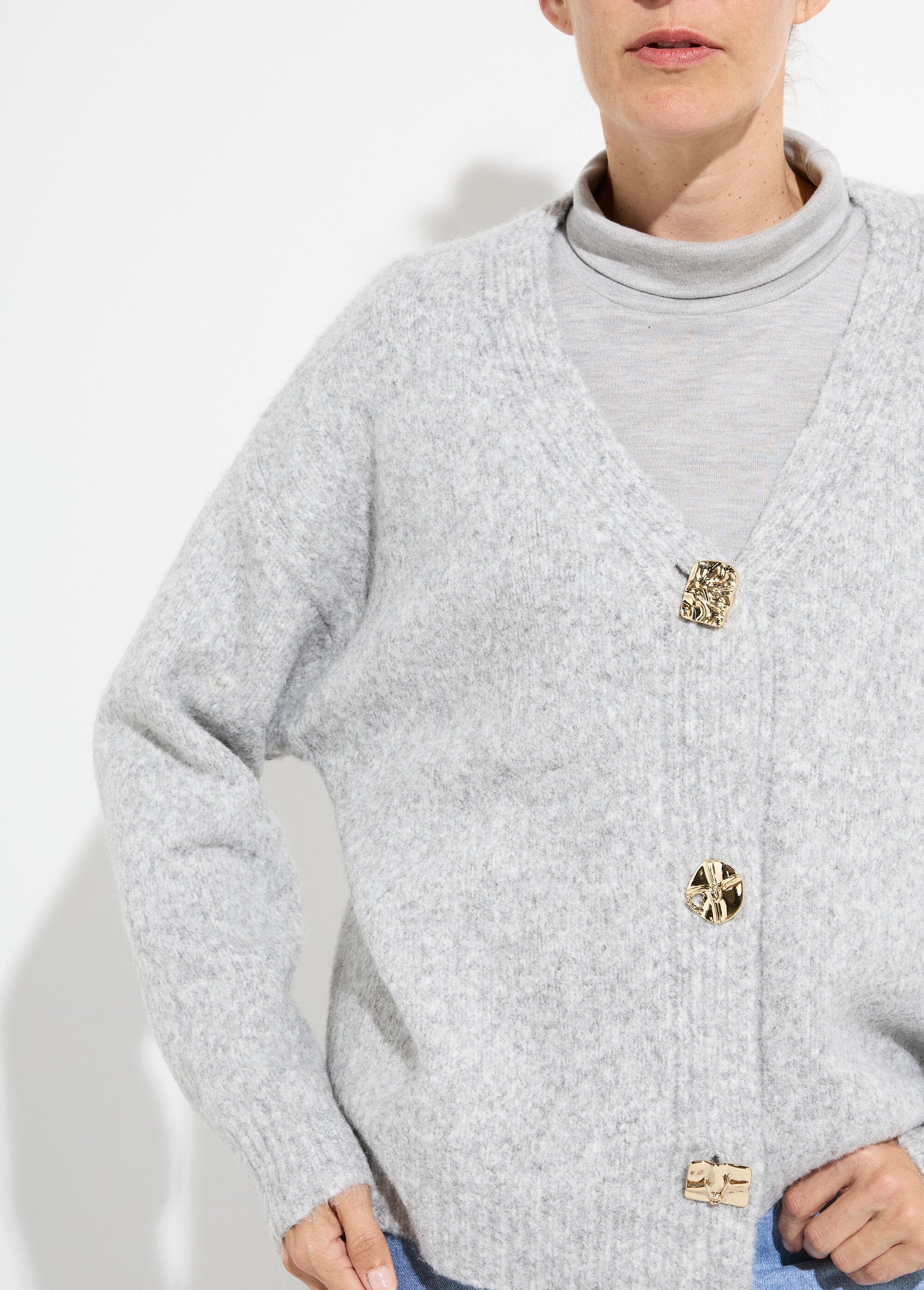 Gilet_chaud_laine,_boutons_bijou_métal_Gris_DE1_slim