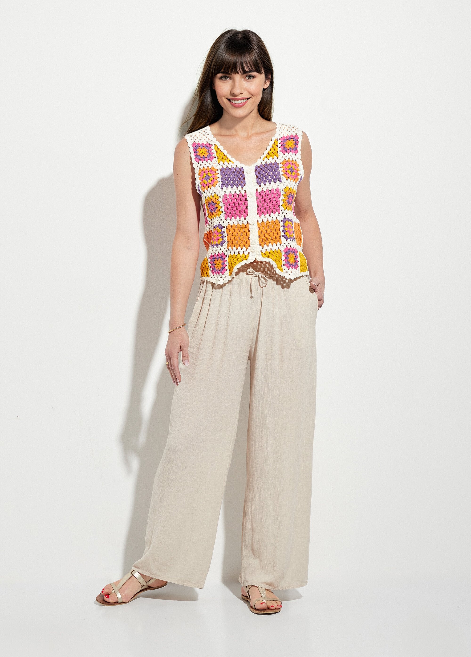 Gilet_col_V_sans_manches_en_crochet_Rose_et_violet_SF1_slim