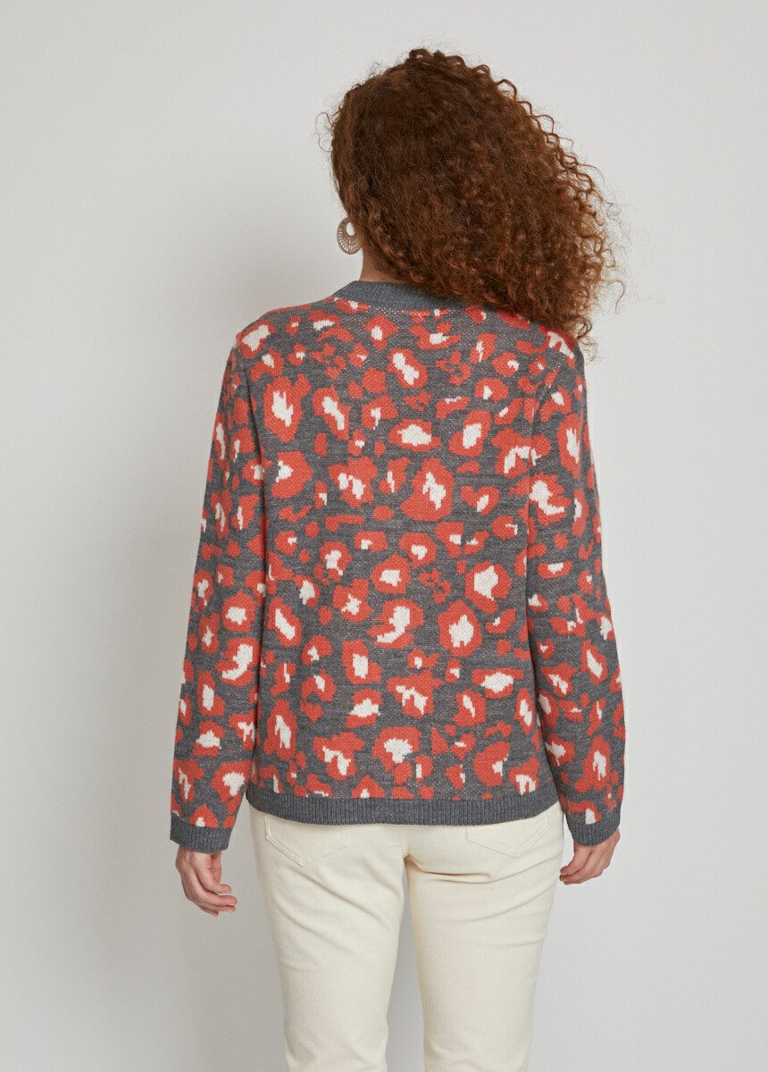 Gilet_court_boutonné_jacquard_léopard_Gris_et_tomette_DO1_slim