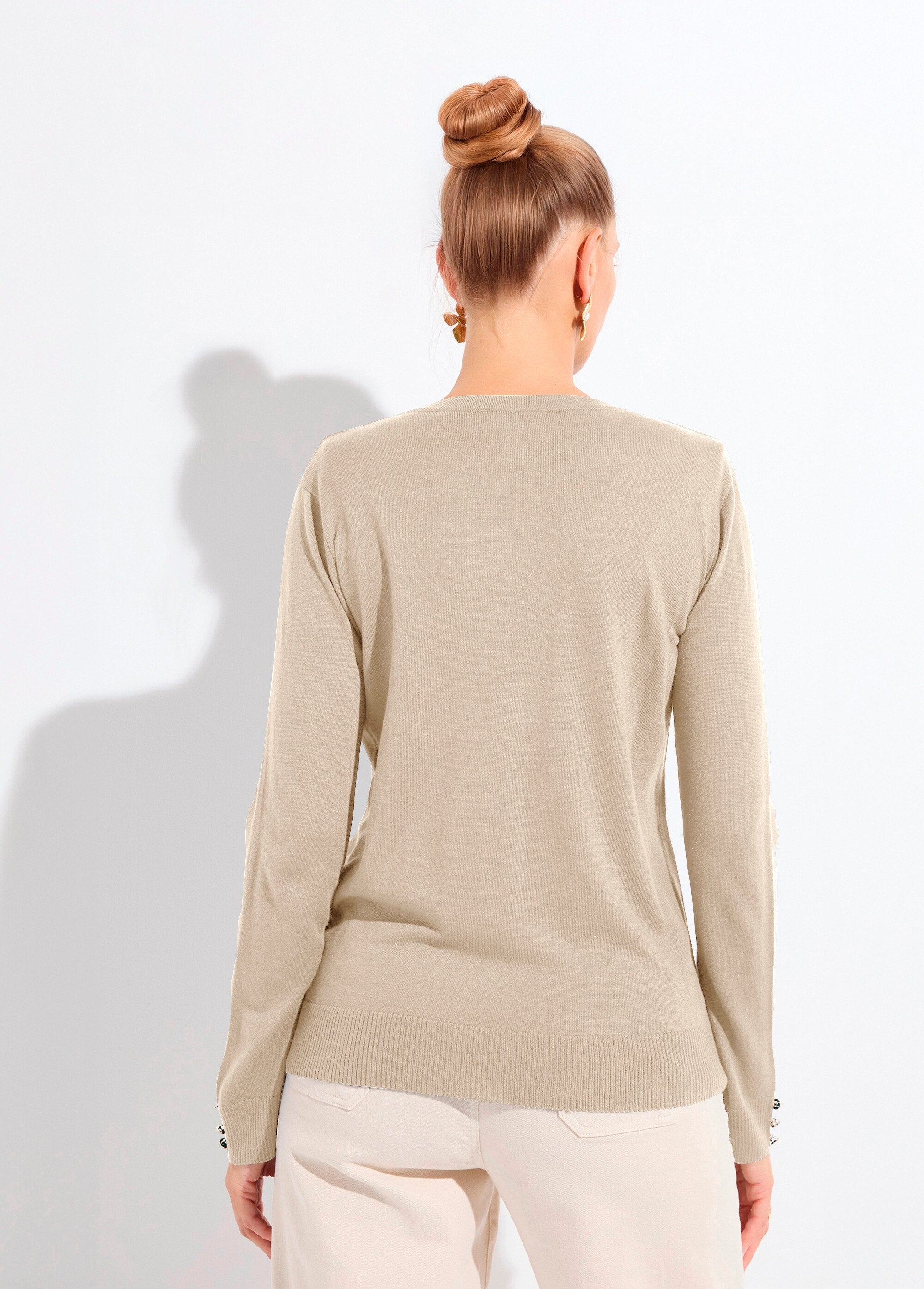 Gilet_fin_col_rond_boutonné_jersey_uni_avec_laine_mérinos_Ficelle_DO1_slim