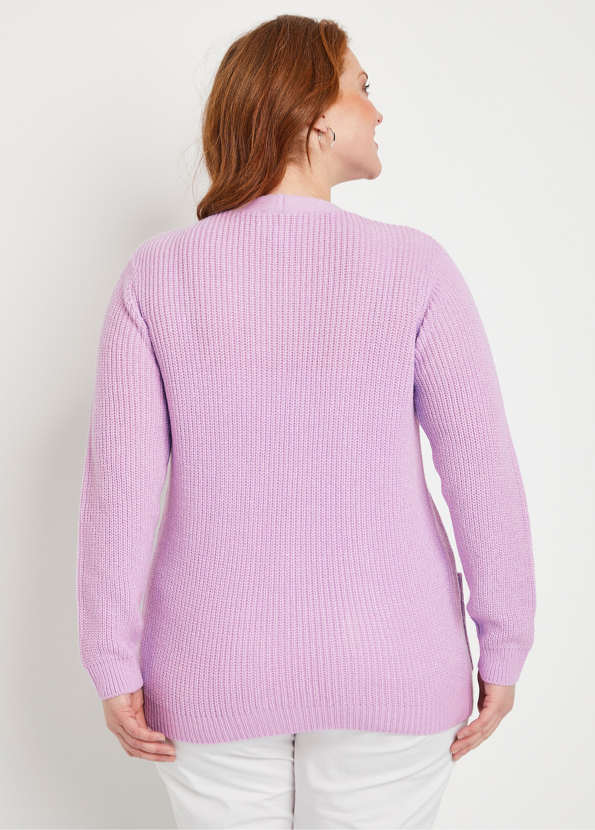 Gilet_long_boutonné_brillant_manches_longues_Lilas_DO1_curvy