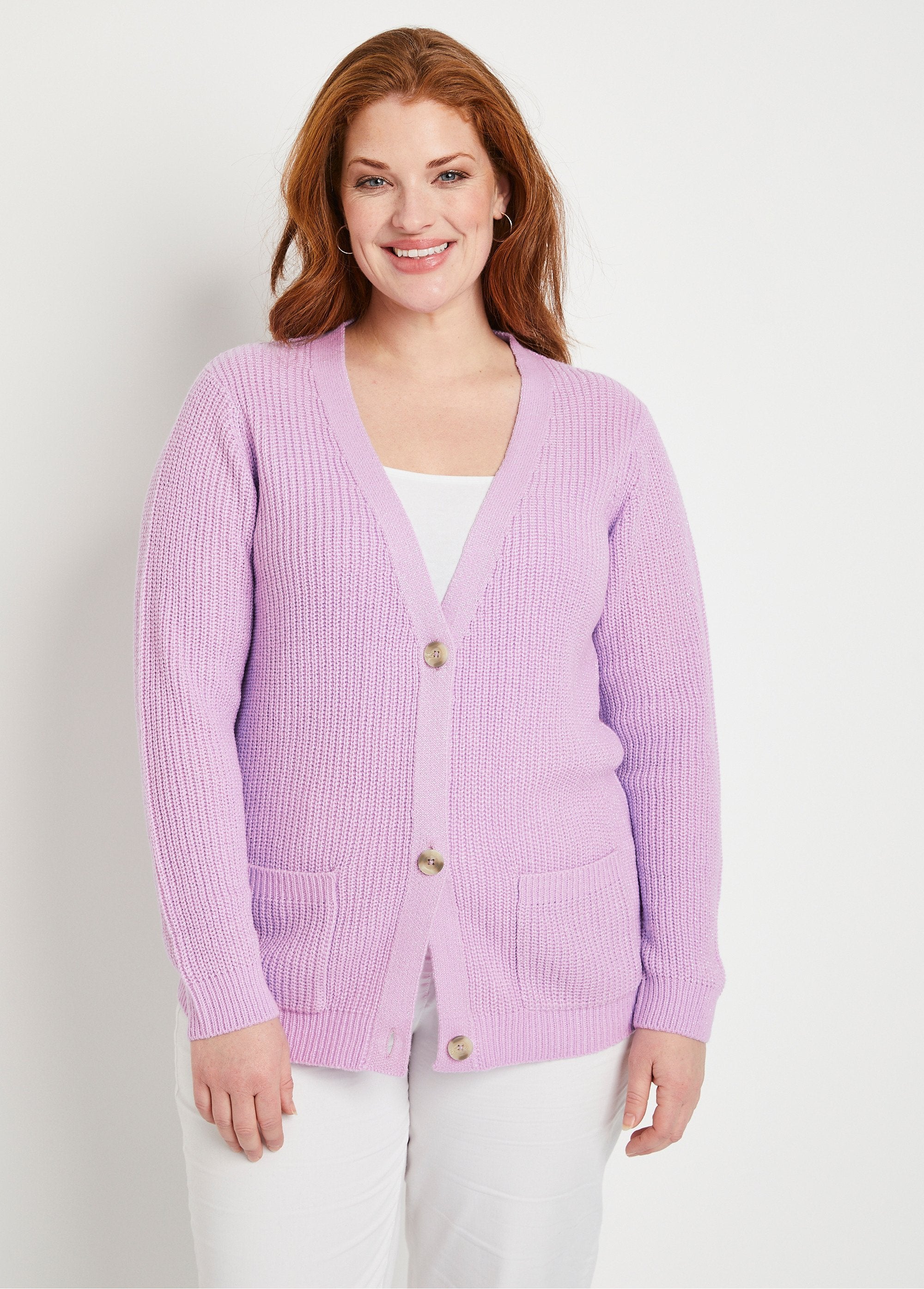 Gilet_long_boutonné_brillant_manches_longues_Lilas_FA1_curvy