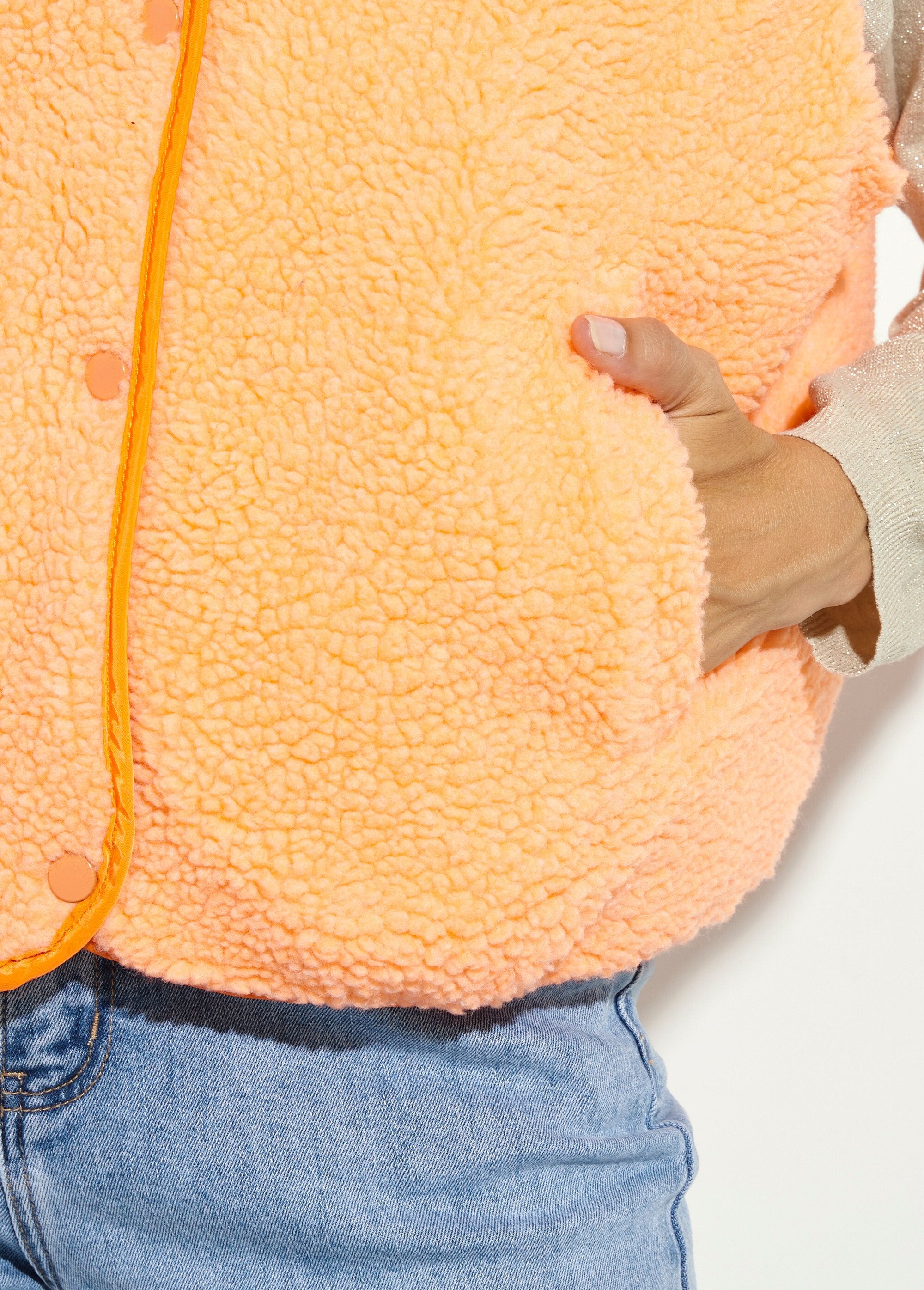 Gilet_sans_manches,_fausse_fourrure_fluo_Orange_fluo_DE2_slim