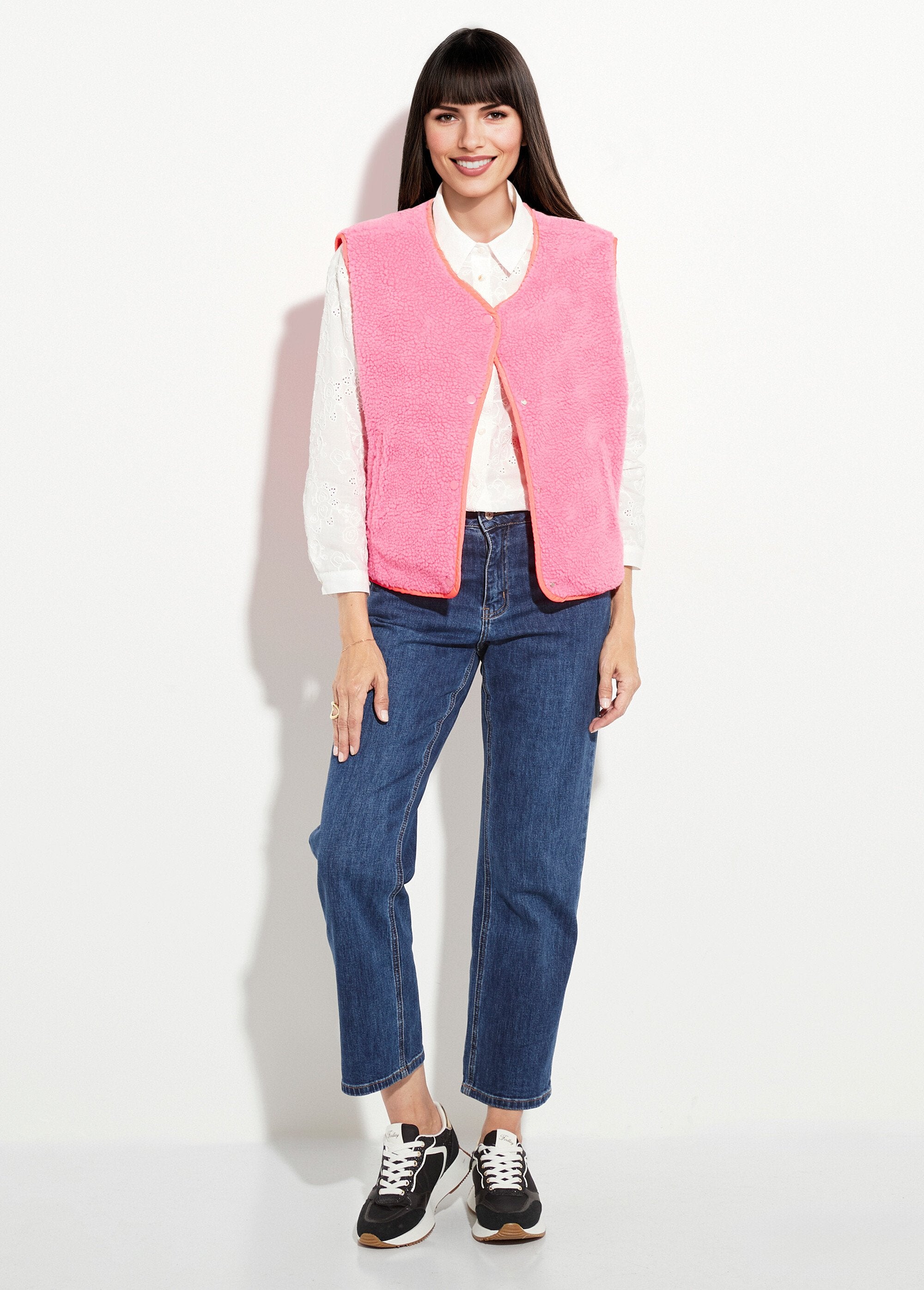 Gilet_sans_manches,_fausse_fourrure_fluo_Rose_fluo_SF1_slim
