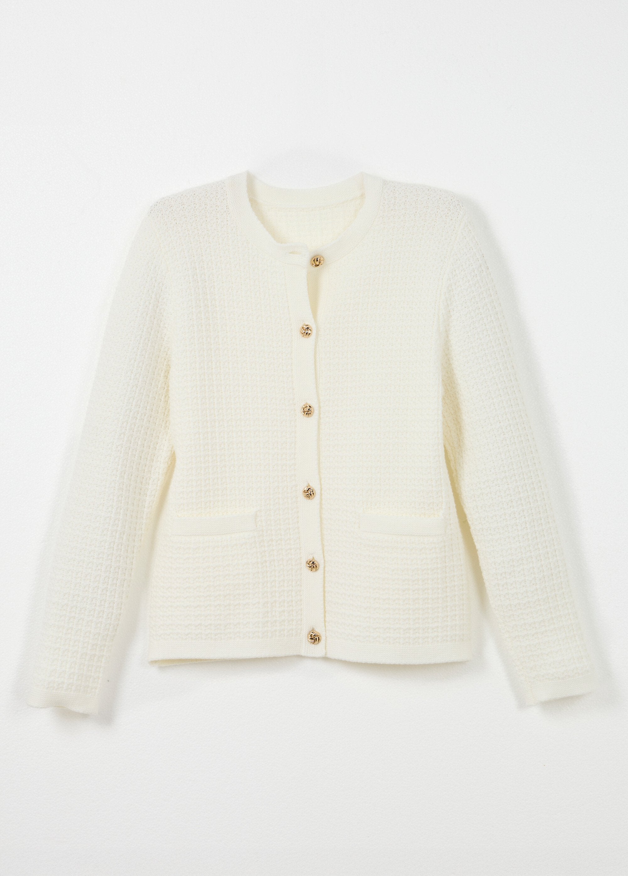 Gilet_veste_boutonné_court_maille_effet_tweed_Ecru_AP1_slim