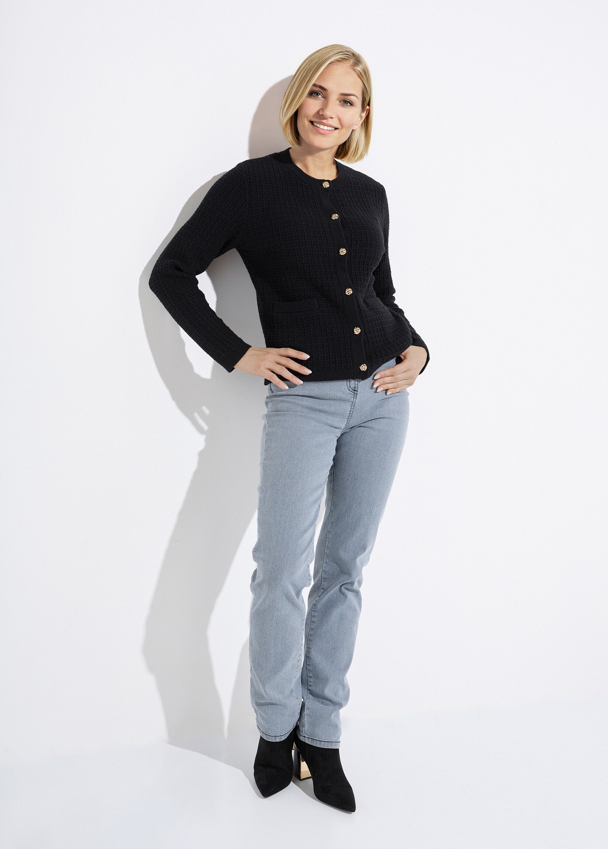 Gilet_veste_boutonné_court_maille_effet_tweed_Noir_SF1_slim