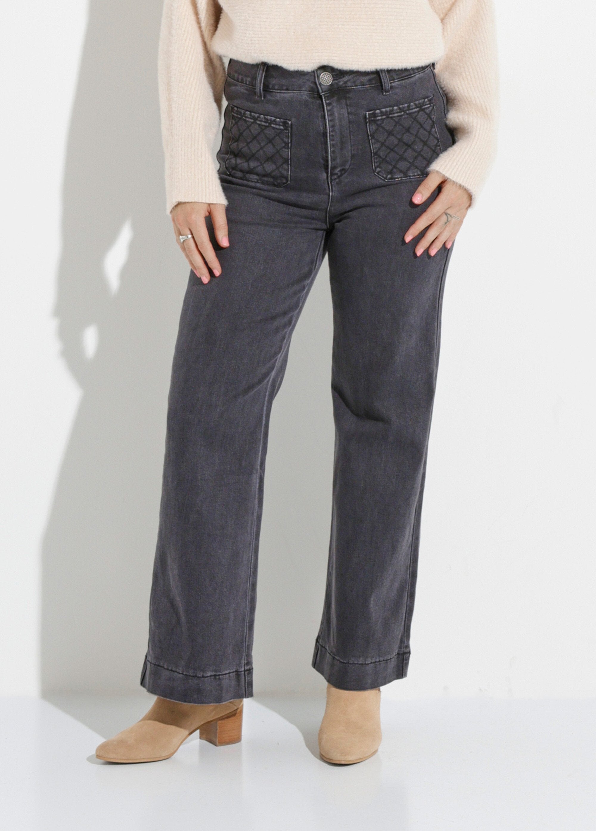 Flare_jeans_met_zakken,_speciaal_voor_SMALL_Gris_anthracite_FA1_slim