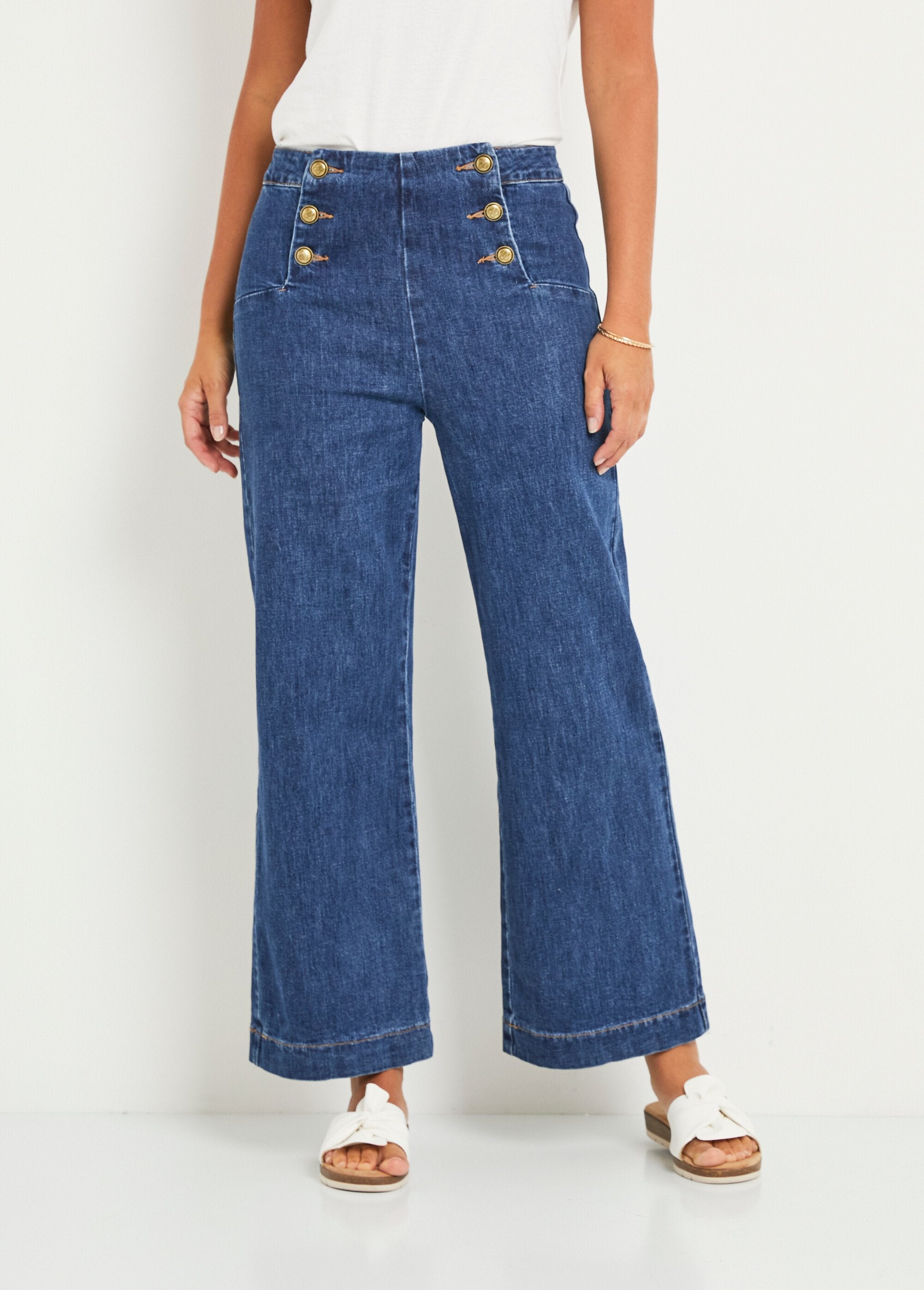 Stretch_flare_jeans_met_brugeffect_in_de_taille_Bleu_stone_fonce_FA1_slim