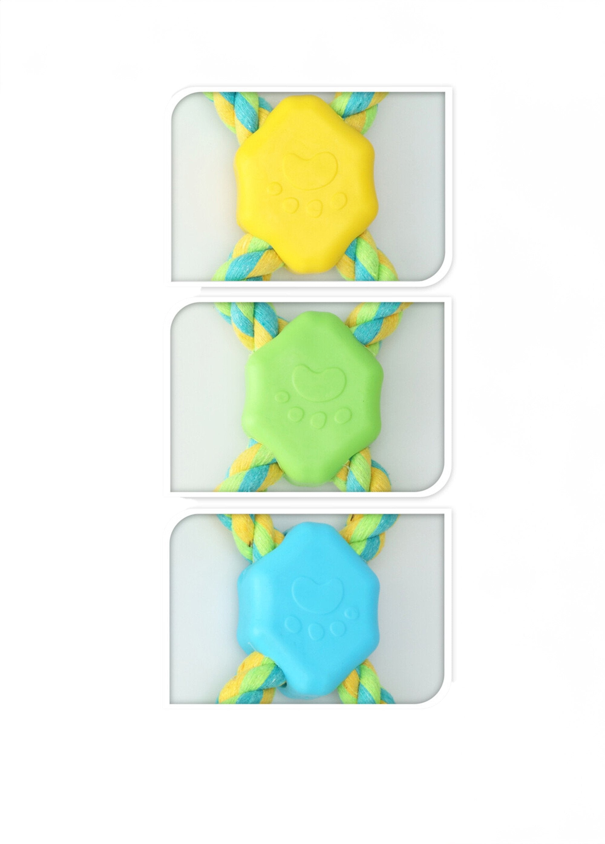 Figuur_acht_touw_hondenspeeltje_Jaune_et_bleu_et_vert_DE1_slim