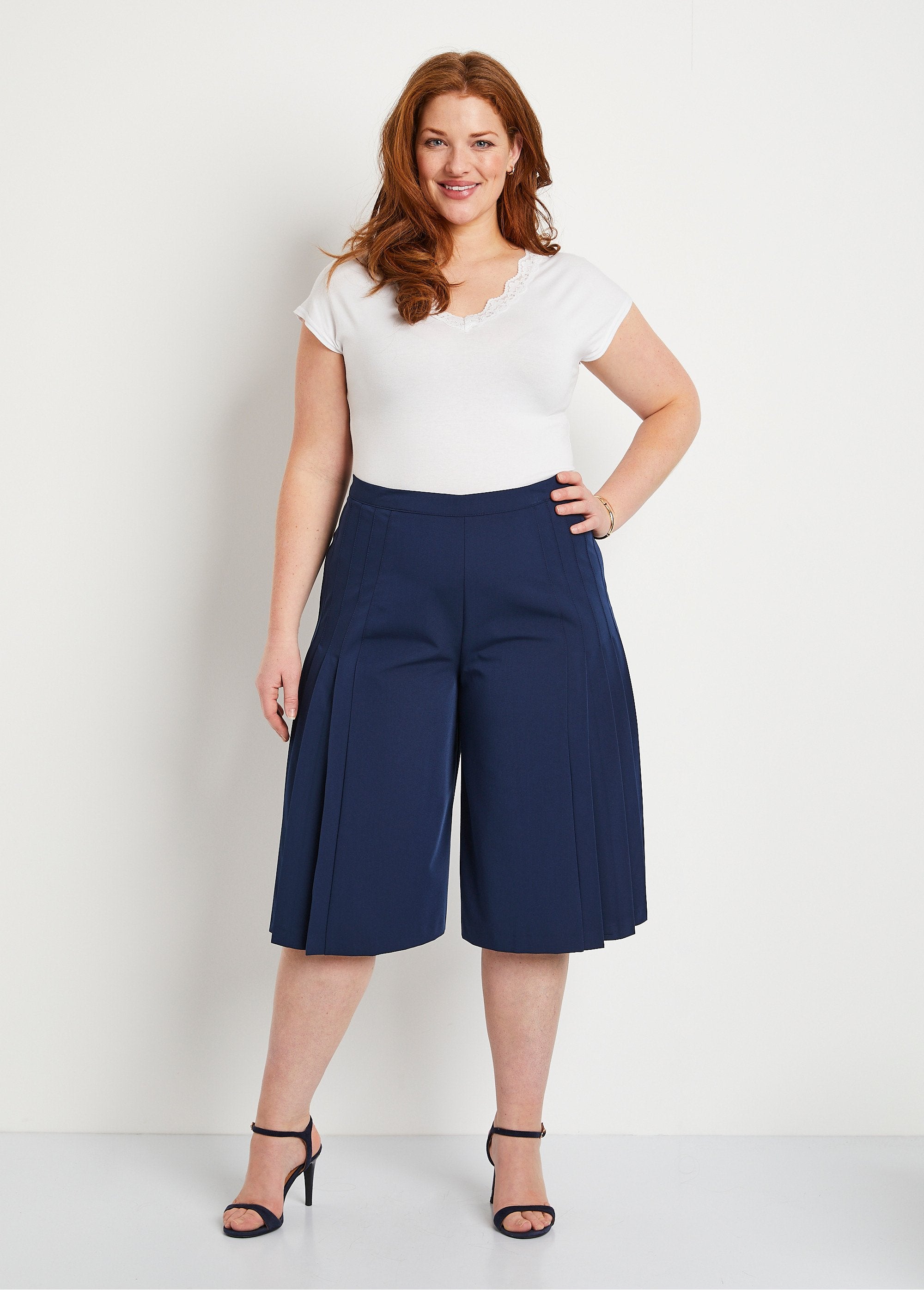Jupe-culotte_ample_longue_ceinture_semi_élastiquée_Marine_SF1_curvy