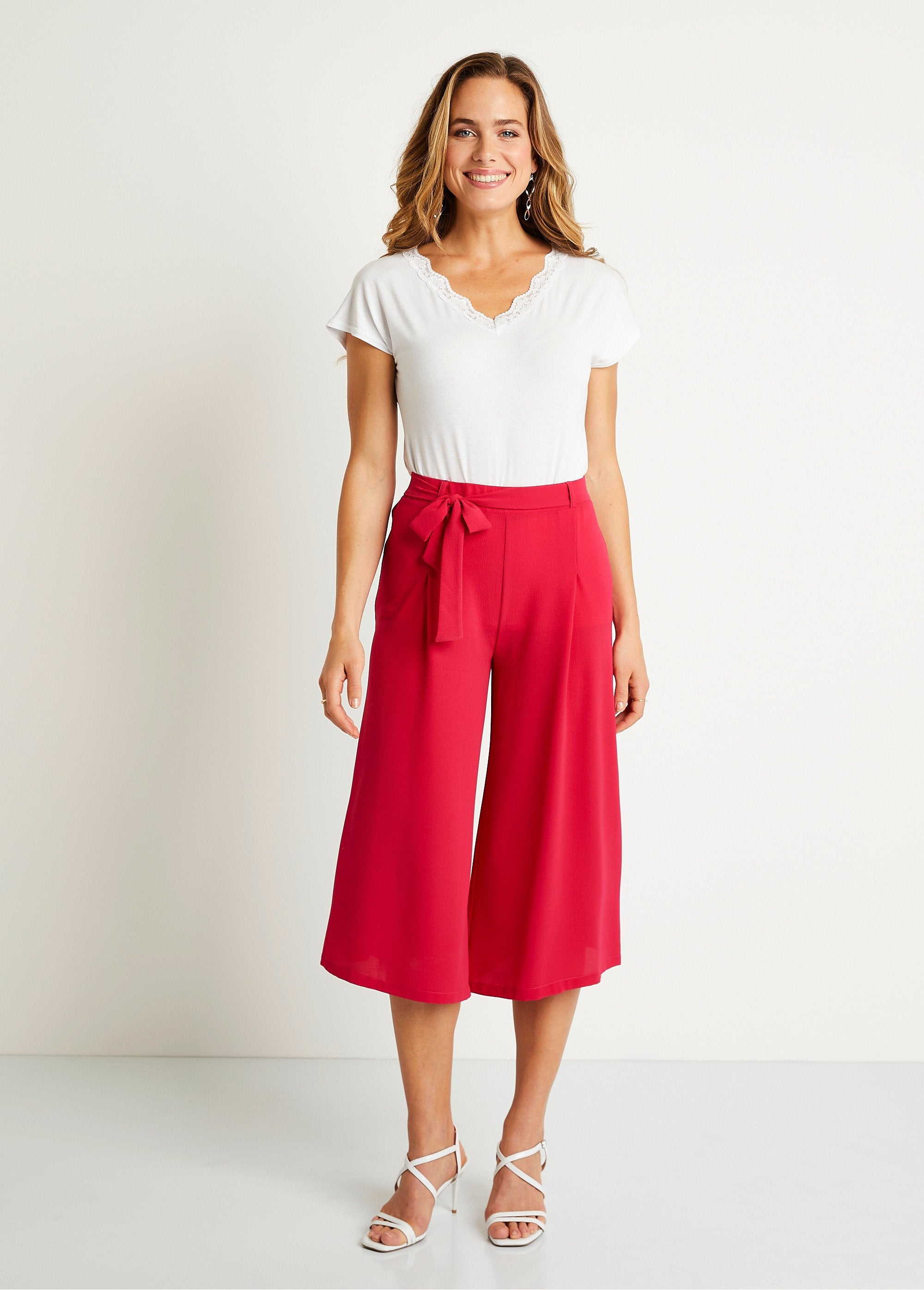 Jupe-culotte_longue_taille_semi-élastiquée_Uni_fushia_SF1_slim