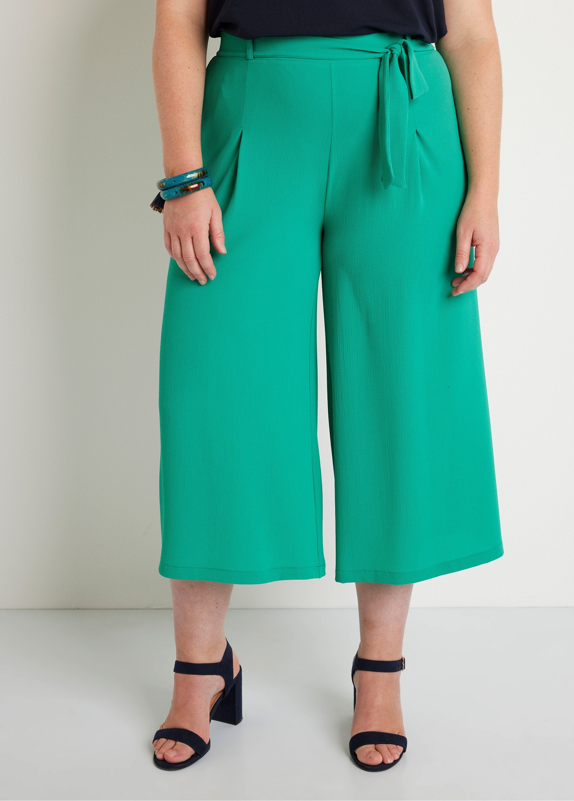 Jupe-culotte_longue_taille_semi-élastiquée_Uni_vert_FA1_curvy