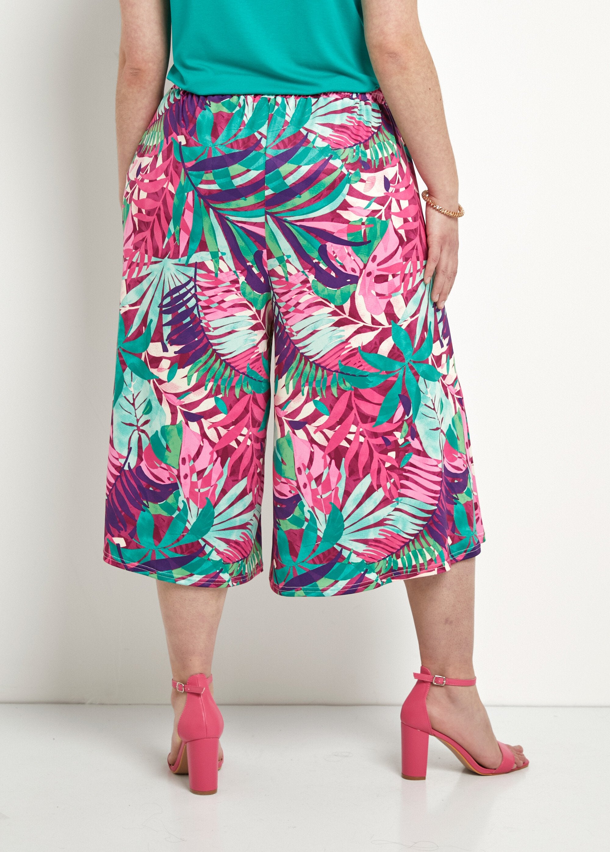 Jupe-culotte_taille_élastiquée_imprimé_tropical_Multicolore_DO1_curvy