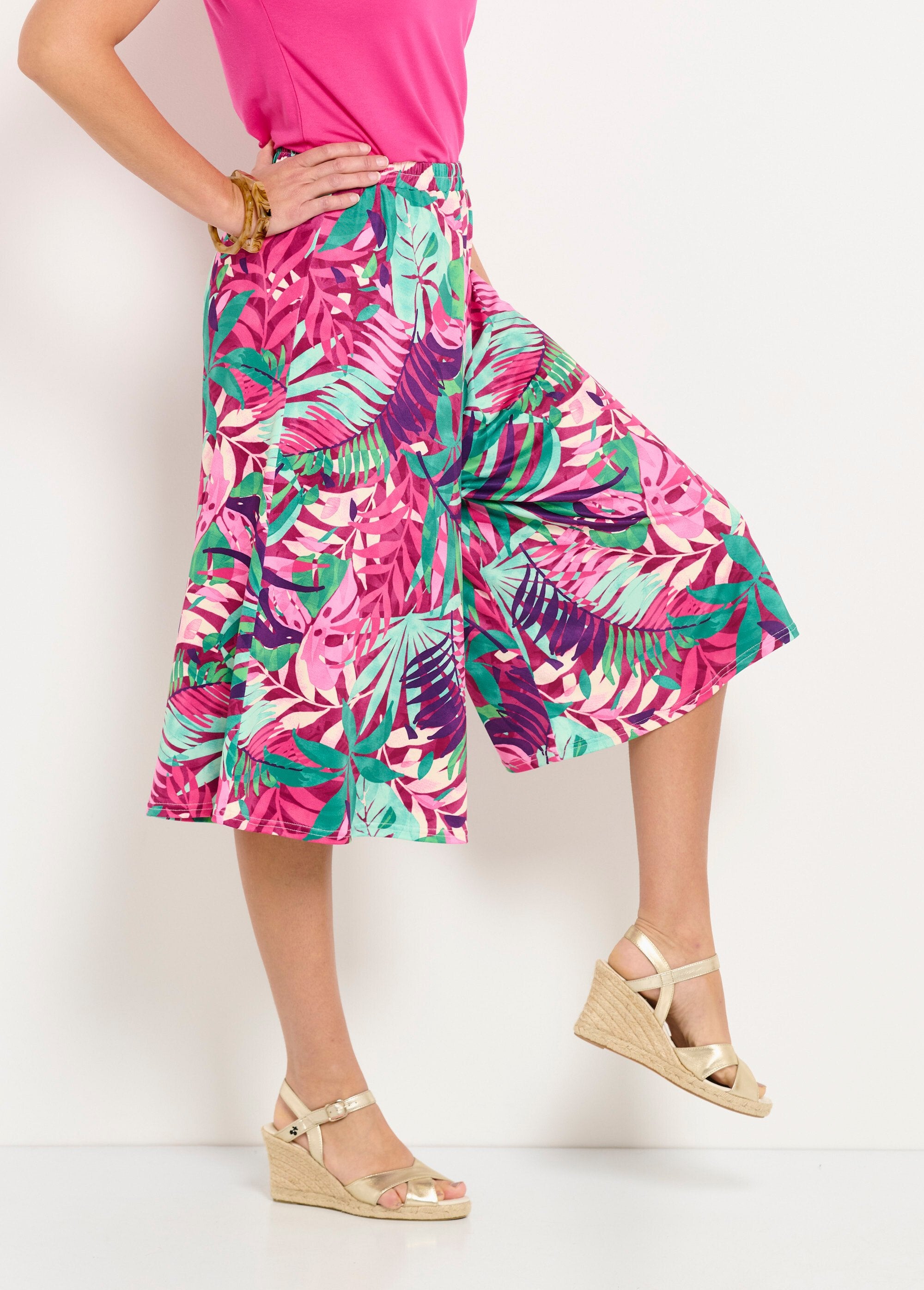 Jupe-culotte_taille_élastiquée_imprimé_tropical_Multicolore_DR1_slim