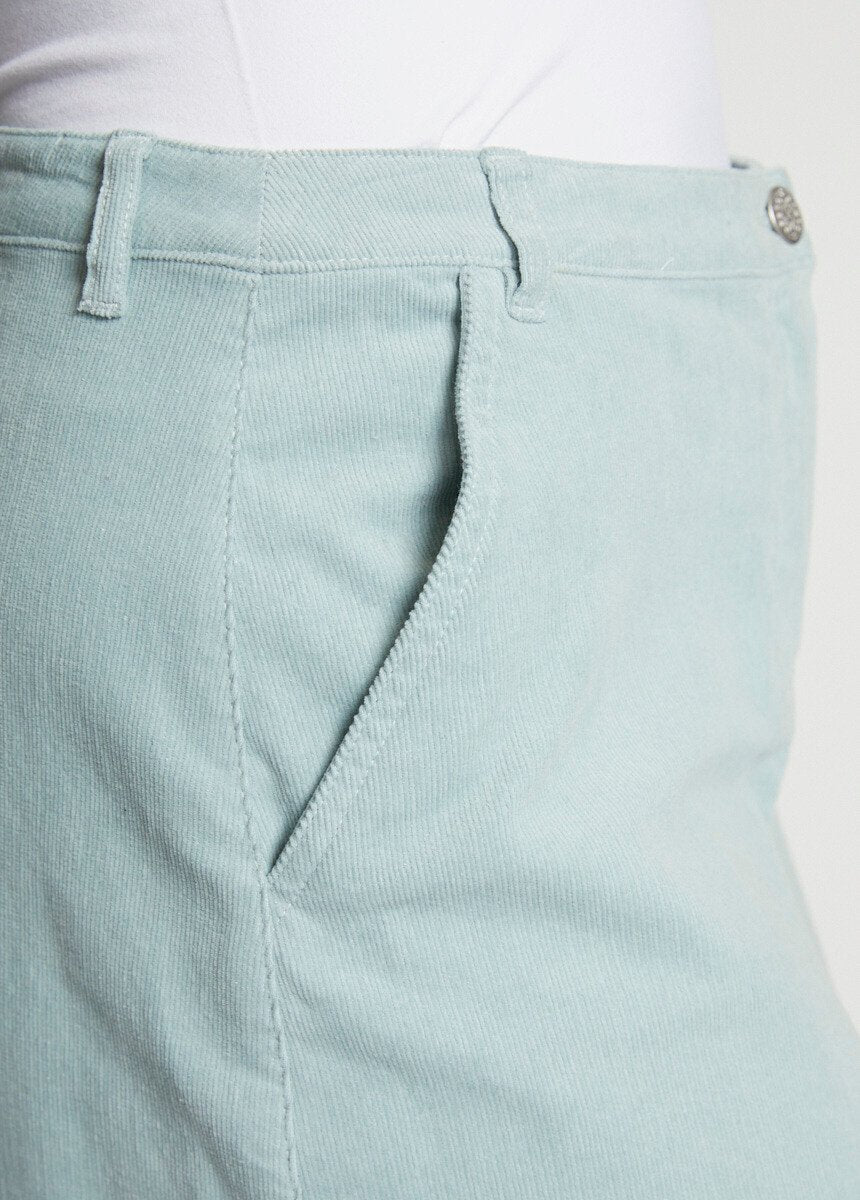 Jupe_droite_courte_velours_milleraies_Vert_d'eau_DE1_slim