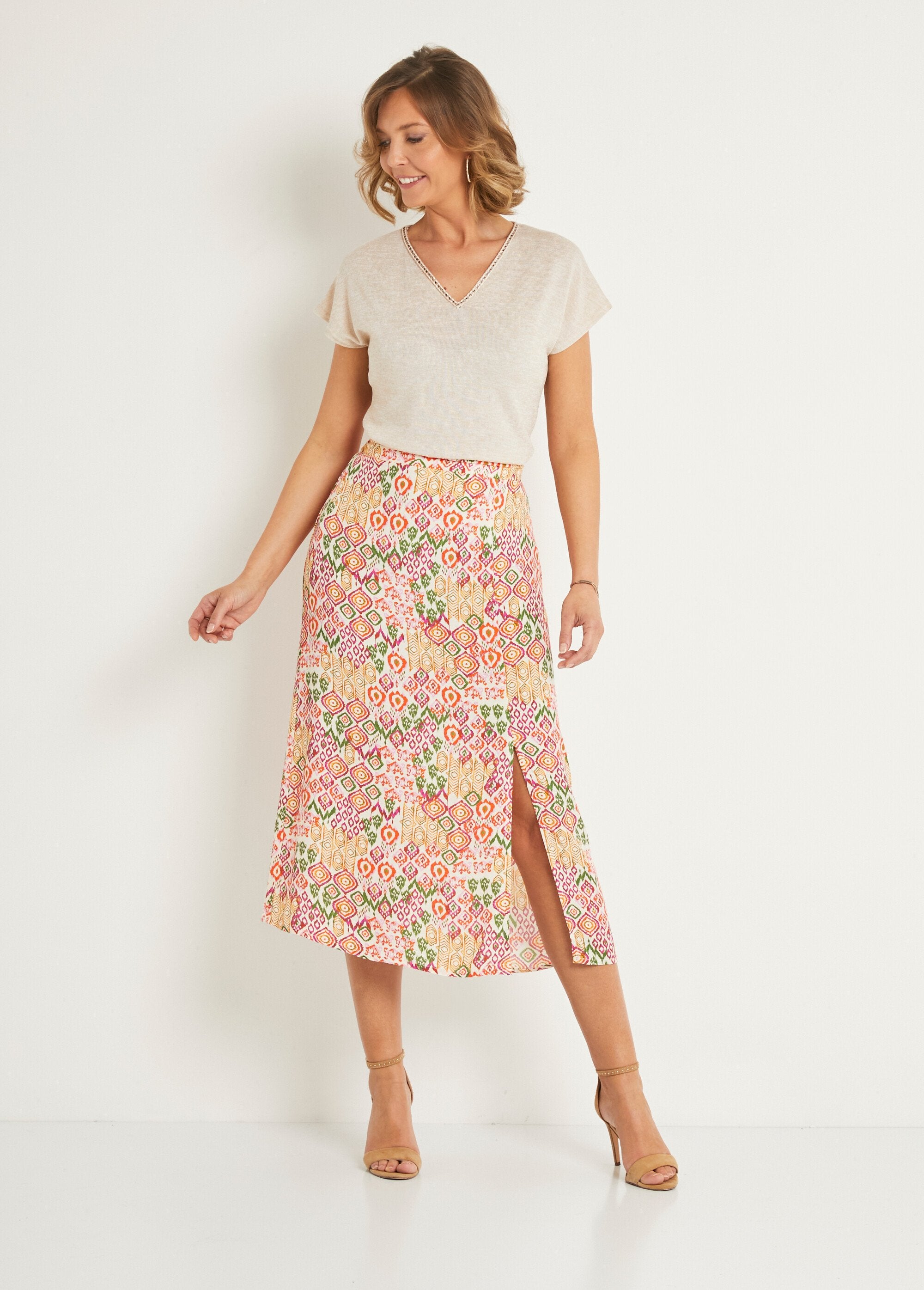 Jupe_longue_fluide_imprimé_ethnique_Imprime_rouge_SF1_slim