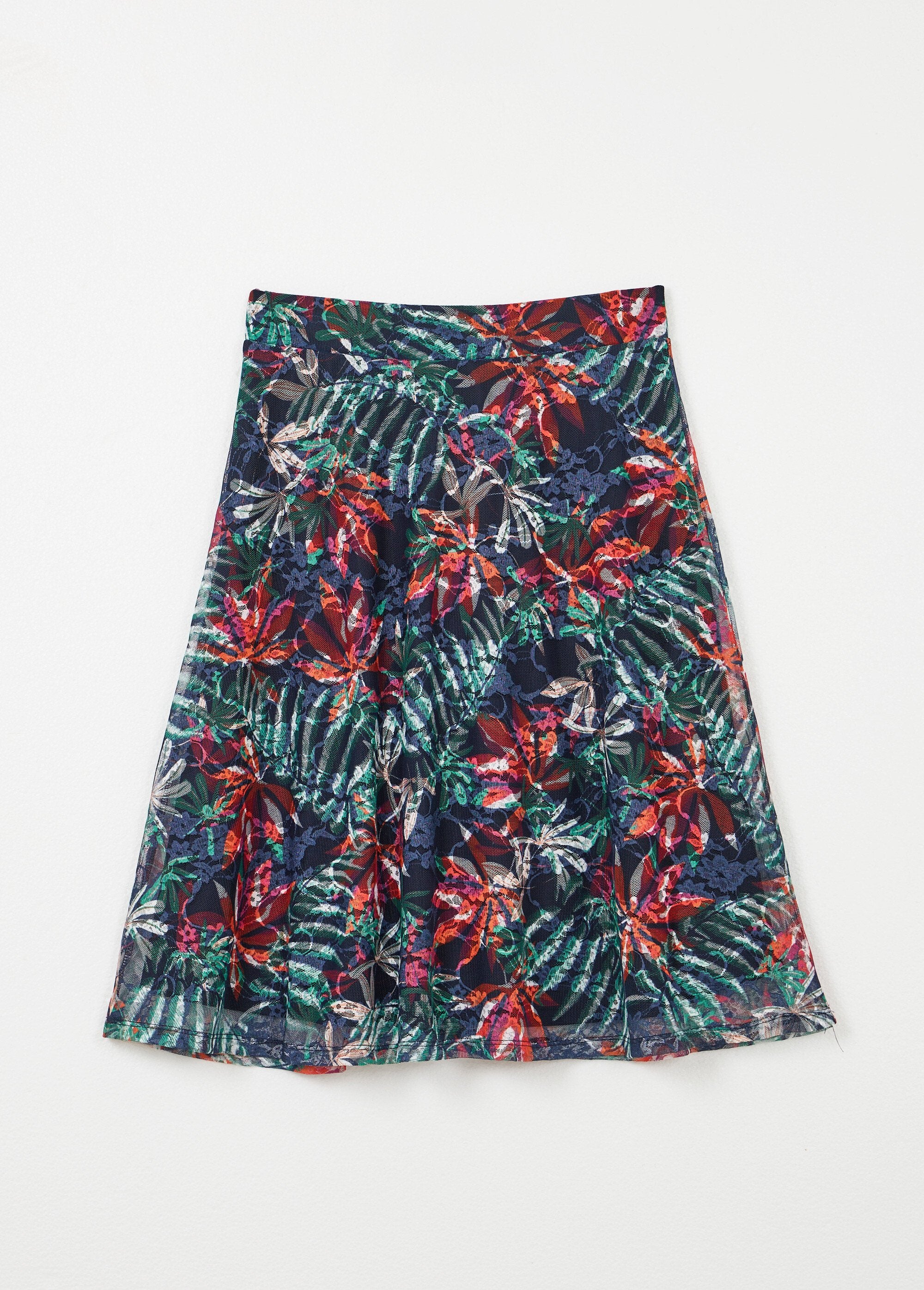 Halflange_uitlopende_rok_van_bedrukte_kantgebreide_stof_Marine_et_orange_AP1_slim