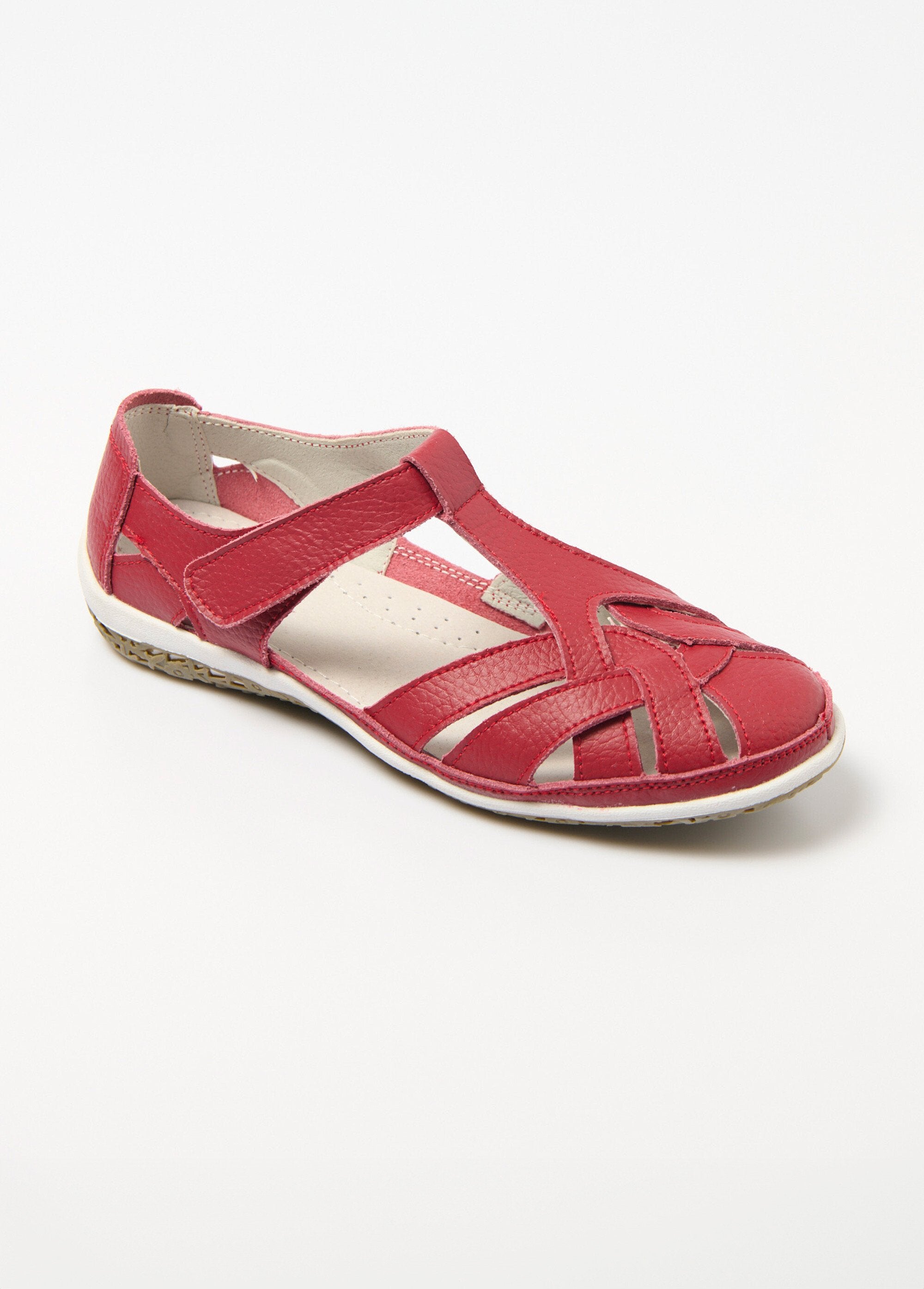 Mules Femme Afibel - Toile Et éponge, Largeur Confort, Talon 4 Cm, Couleur Rouge - Taille 40